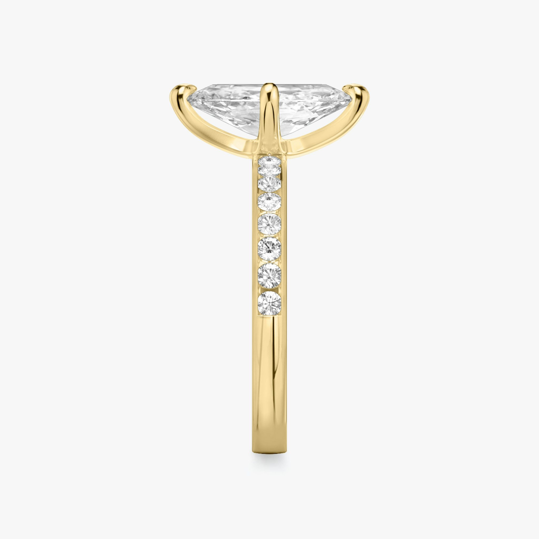 The Devotion | Marquise | 18k | Yellow Gold | bandAccent: Pavé | bandStoneShape: Round Brilliant | bandStoneStyle: large | diamondOrientation: vertical | caratWeight: other