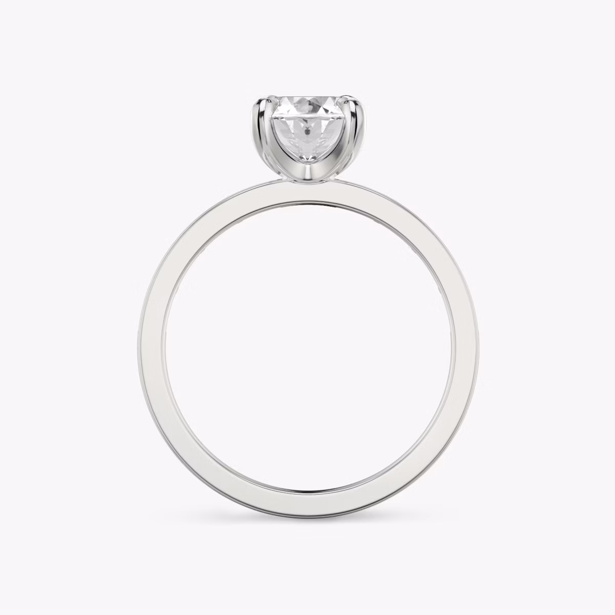 The Devotion | Oval | Platinum | bandAccent: Pavé | bandStoneShape: Baguette | bandStoneStyle: original | diamondOrientation: vertical | caratWeight: other