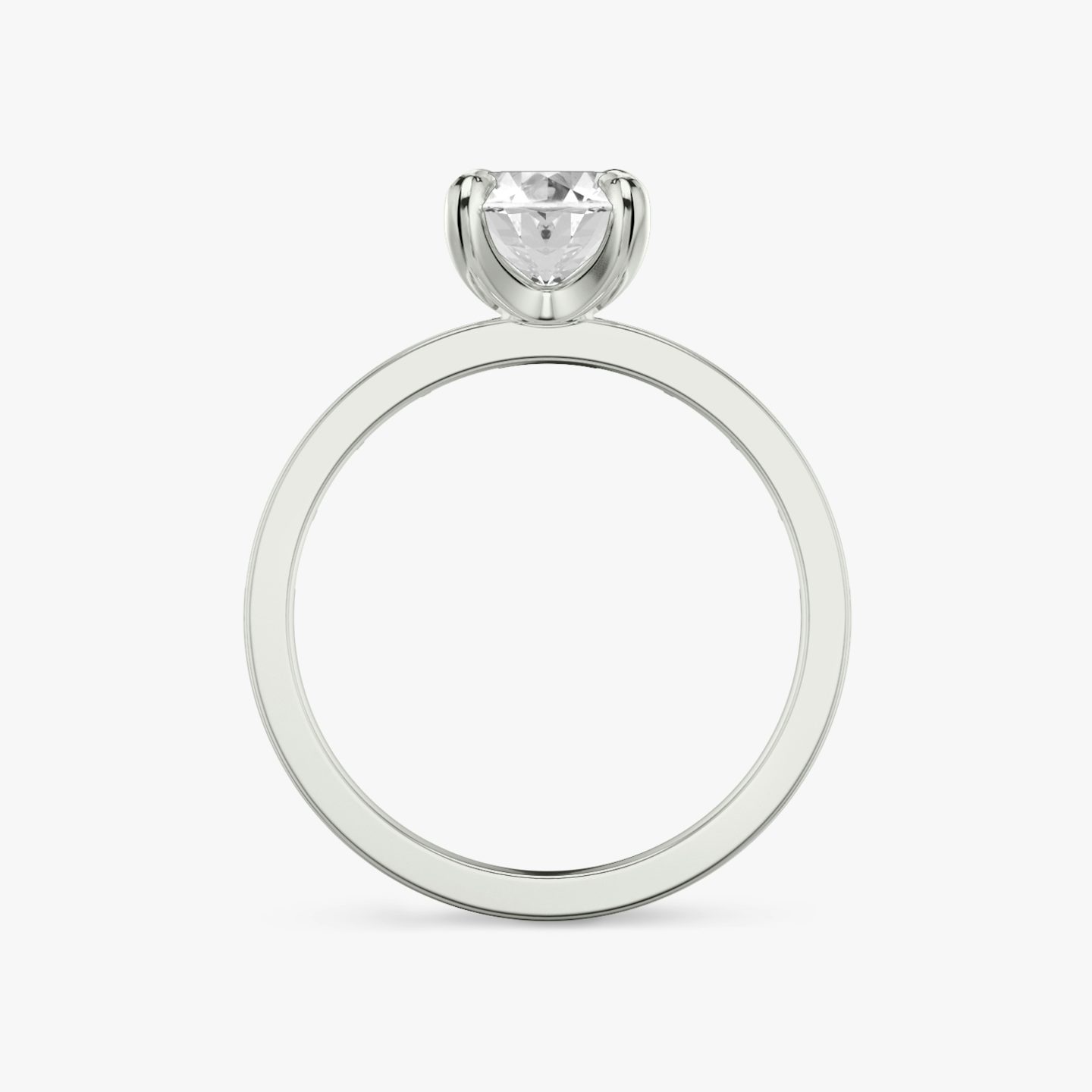 The Devotion | Oval | Platinum | bandAccent: Pavé | bandStoneShape: Baguette | bandStoneStyle: original | diamondOrientation: vertical | caratWeight: other