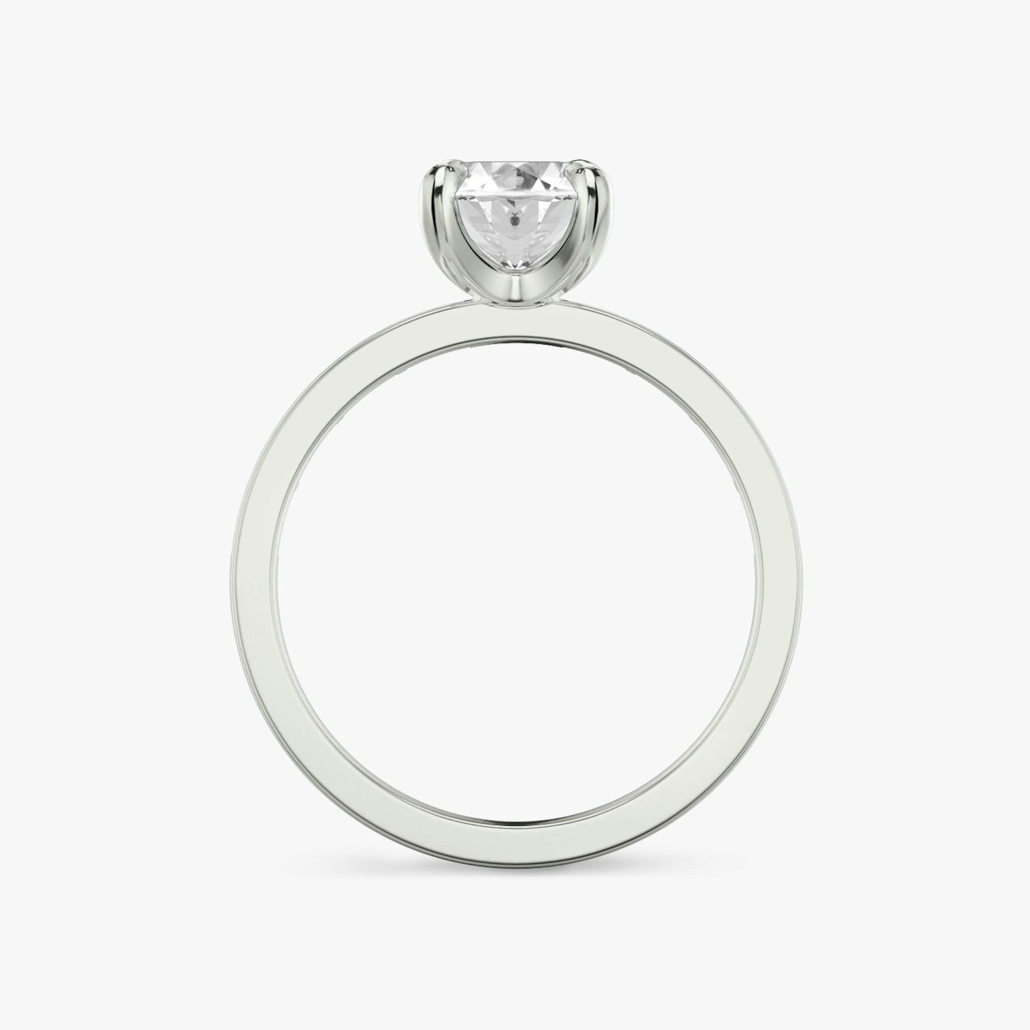 The Devotion | Oval | 18k | White Gold | bandAccent: Pavé | bandStoneShape: Baguette | bandStoneStyle: original | diamondOrientation: vertical | caratWeight: other