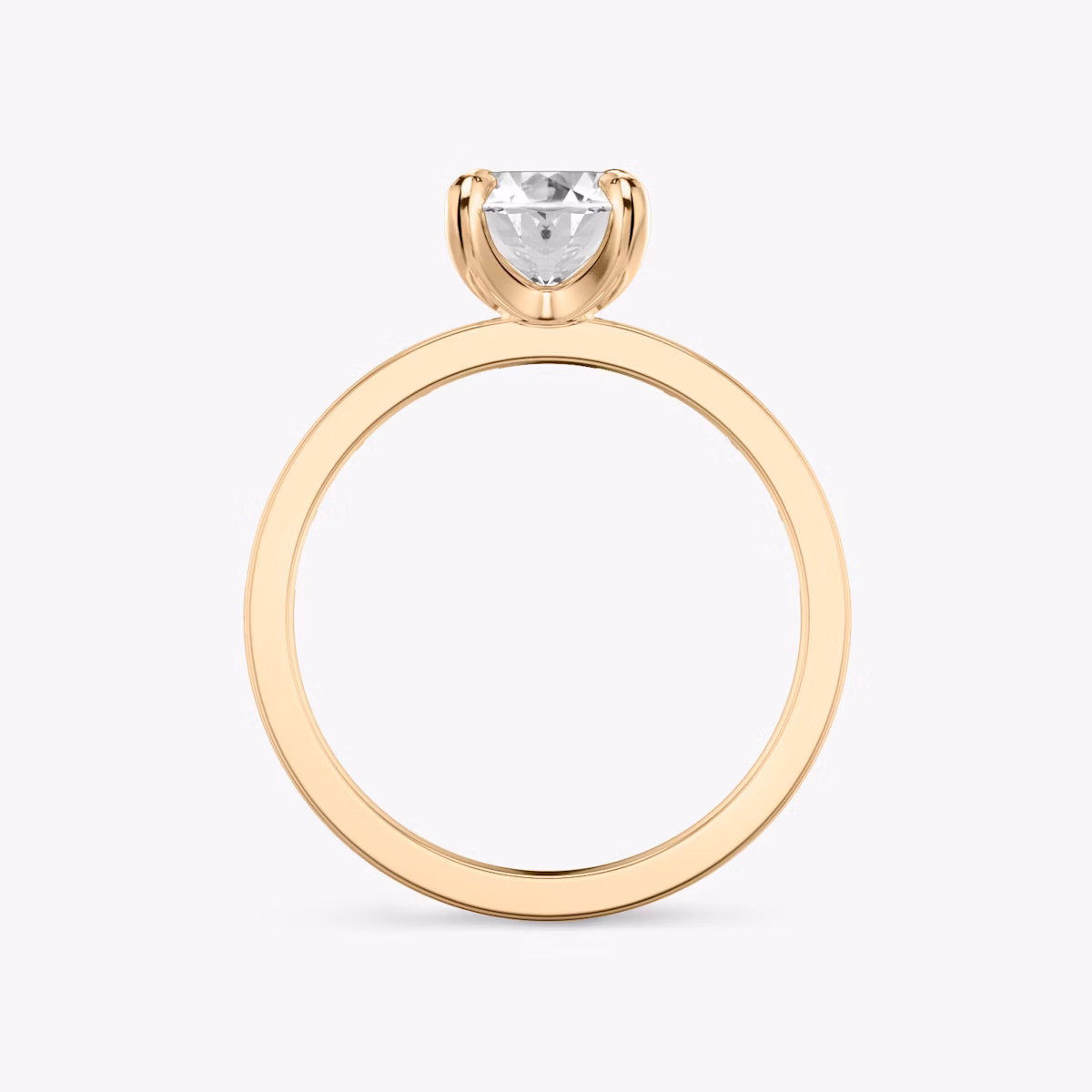 The Devotion | Oval | 14k | Rose Gold | bandAccent: Pavé | bandStoneShape: Baguette | bandStoneStyle: original | diamondOrientation: vertical | caratWeight: other