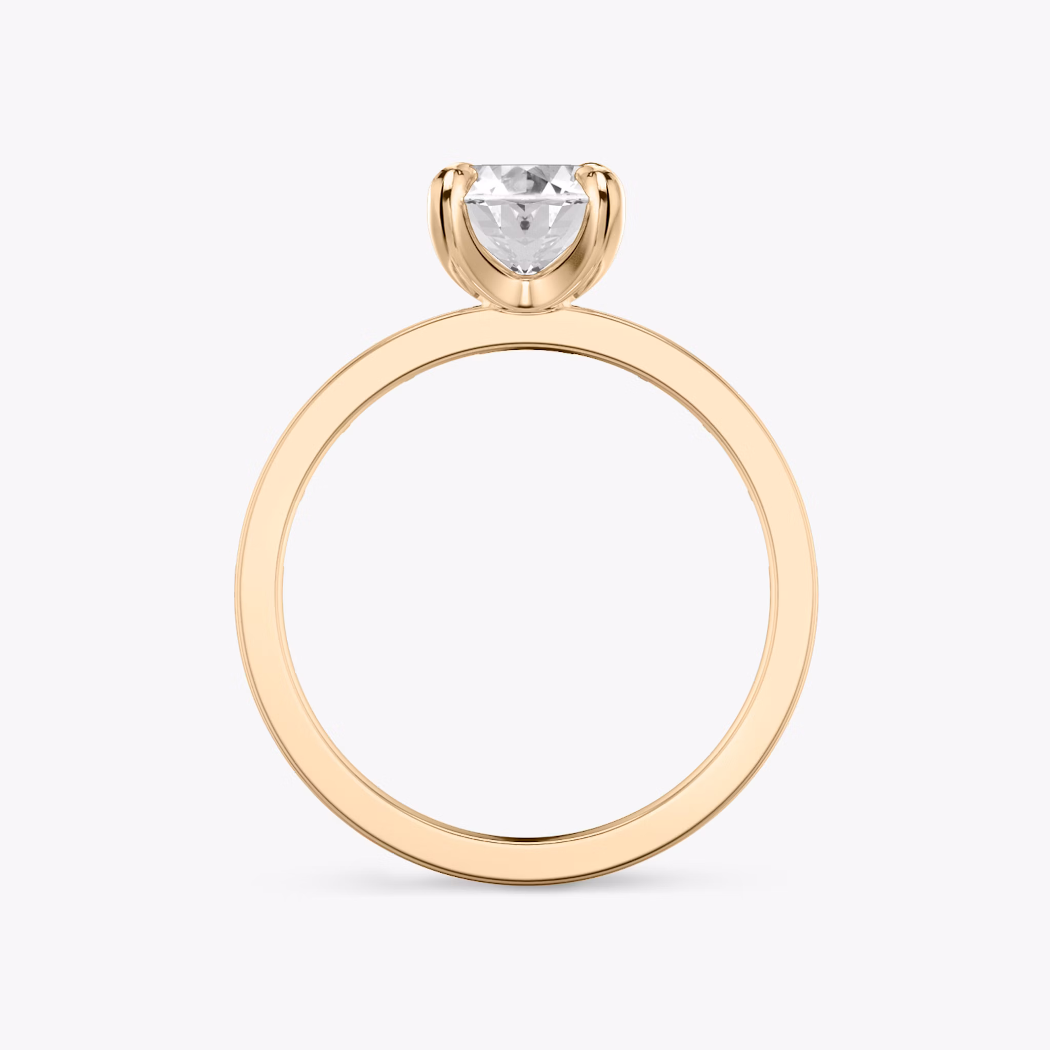 The Devotion | Oval | 14k | Rose Gold | bandAccent: Pavé | bandStoneShape: Baguette | bandStoneStyle: original | diamondOrientation: vertical | caratWeight: other