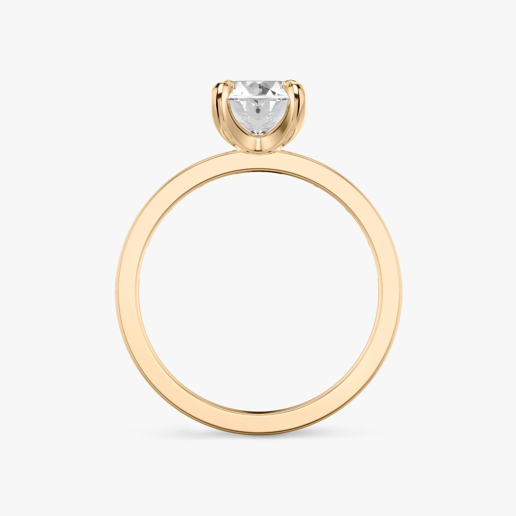 The Devotion | Oval | 14k | Rose Gold | bandAccent: Pavé | bandStoneShape: Baguette | bandStoneStyle: original | diamondOrientation: vertical | caratWeight: other