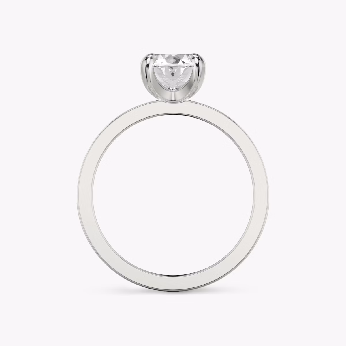 The Devotion | Oval | 18k | White Gold | bandAccent: Pavé | bandStoneShape: Round Brilliant | bandStoneStyle: large | diamondOrientation: vertical | caratWeight: other