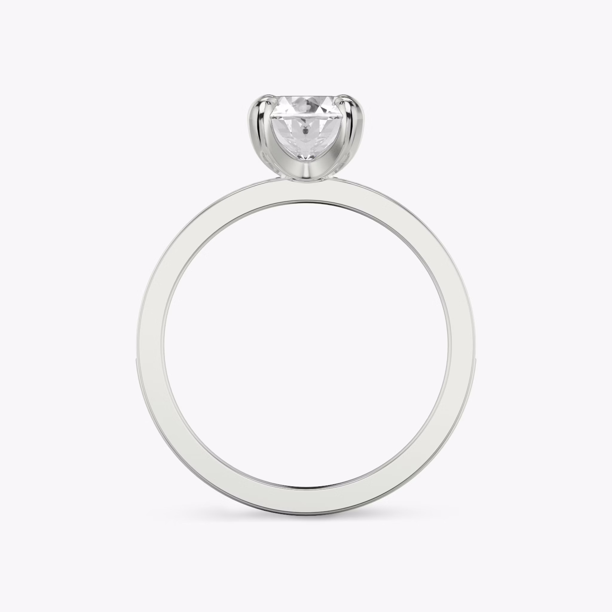 The Devotion | Oval | 18k | White Gold | bandAccent: Pavé | bandStoneShape: Round Brilliant | bandStoneStyle: large | diamondOrientation: vertical | caratWeight: other