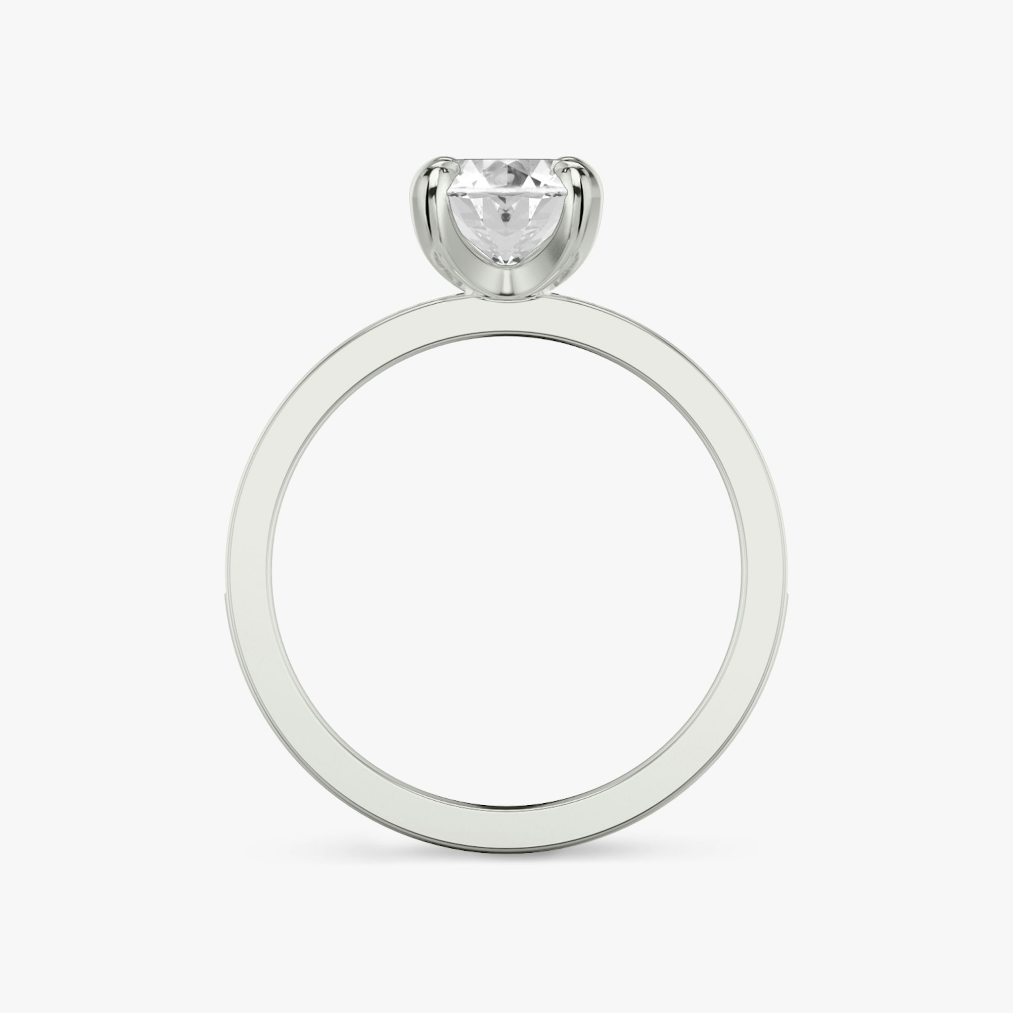 The Devotion | Oval | 18k | White Gold | bandAccent: Pavé | bandStoneShape: Round Brilliant | bandStoneStyle: large | diamondOrientation: vertical | caratWeight: other