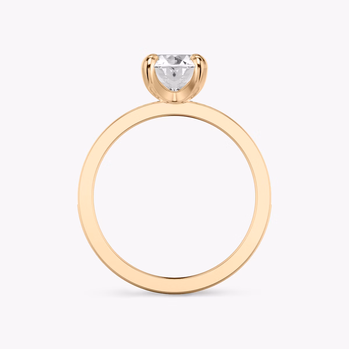 The Devotion | Oval | 14k | Rose Gold | bandAccent: Pavé | bandStoneShape: Round Brilliant | bandStoneStyle: large | diamondOrientation: vertical | caratWeight: other