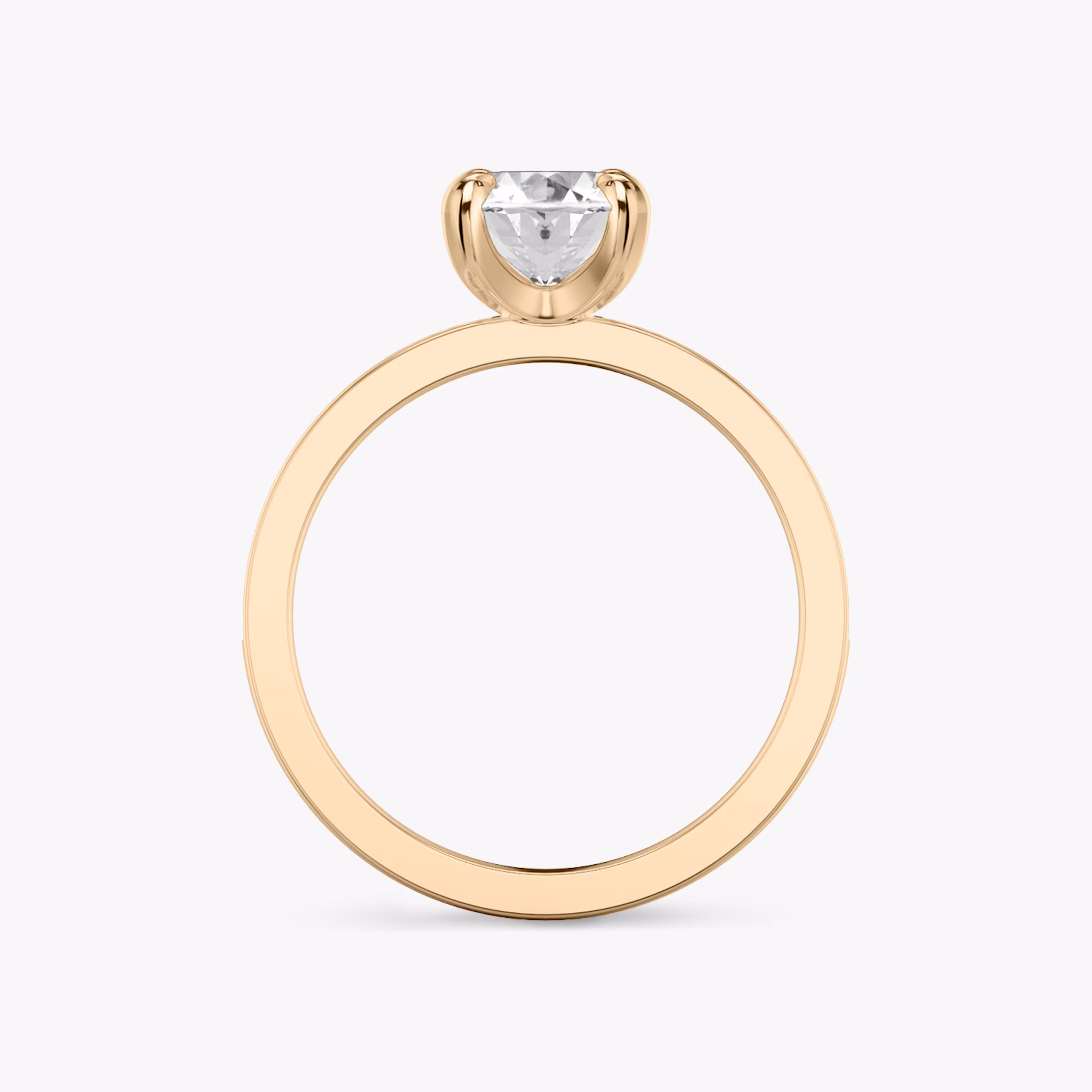 The Devotion | Oval | 14k | Rose Gold | bandAccent: Pavé | bandStoneShape: Round Brilliant | bandStoneStyle: large | diamondOrientation: vertical | caratWeight: other