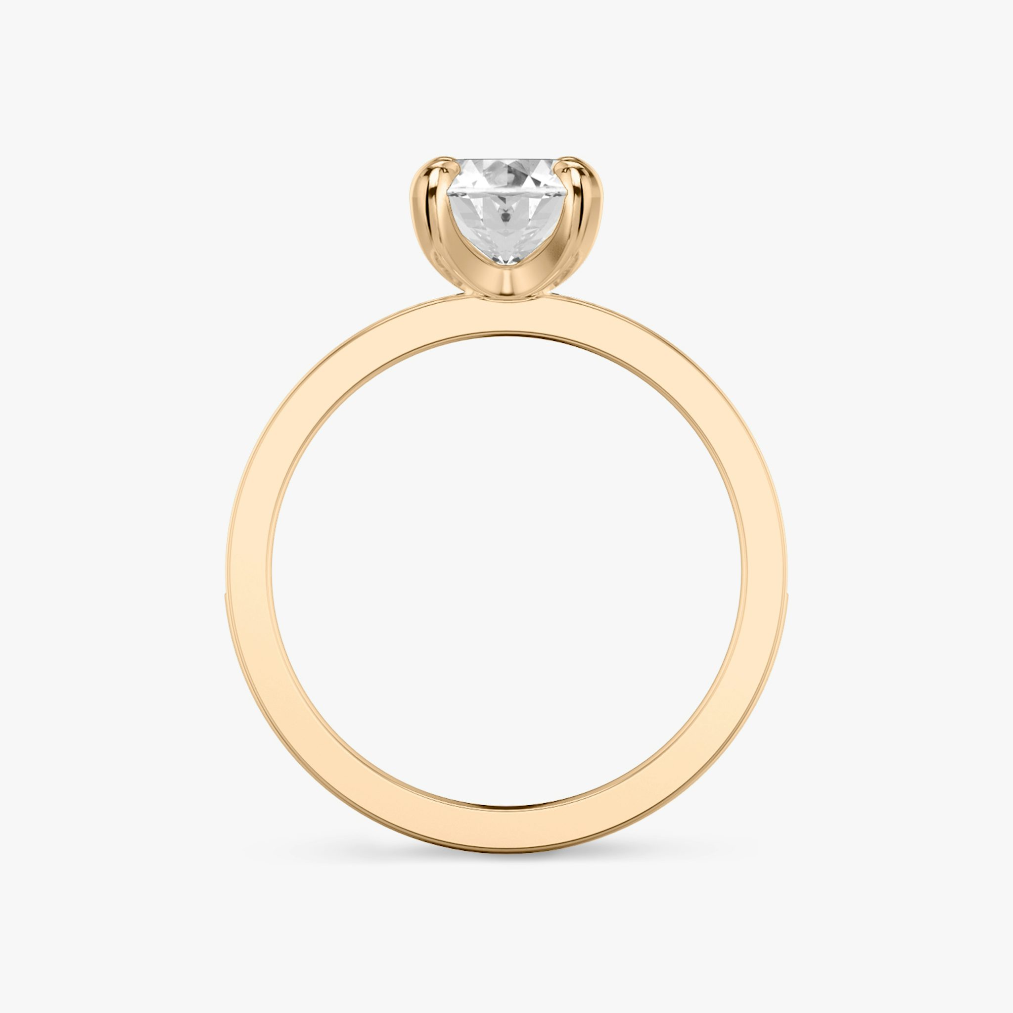 The Devotion | Oval | 14k | Rose Gold | bandAccent: Pavé | bandStoneShape: Round Brilliant | bandStoneStyle: large | diamondOrientation: vertical | caratWeight: other
