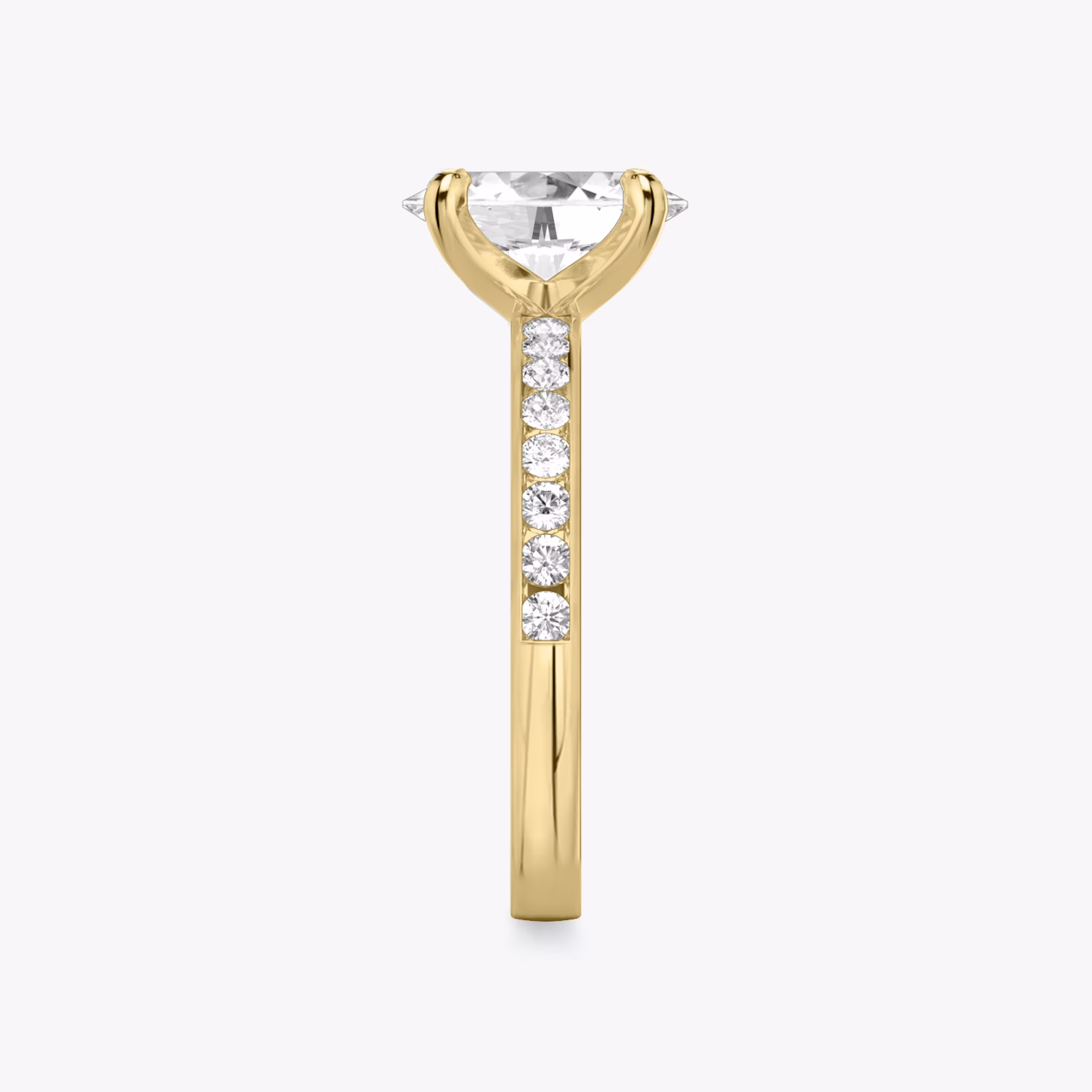The Devotion | Oval | 18k | Yellow Gold | bandAccent: Pavé | bandStoneShape: Round Brilliant | bandStoneStyle: large | diamondOrientation: vertical | caratWeight: other