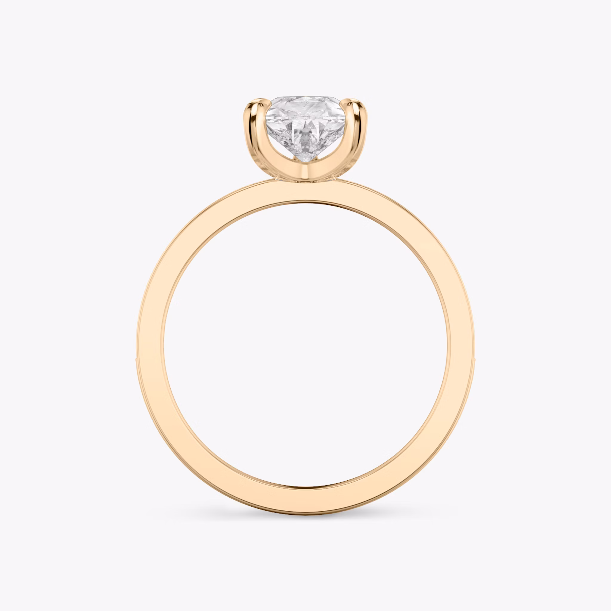 The Devotion | Pear | 14k | Rose Gold | bandAccent: Pavé | bandStoneShape: Round Brilliant | bandStoneStyle: large | diamondOrientation: vertical | caratWeight: other