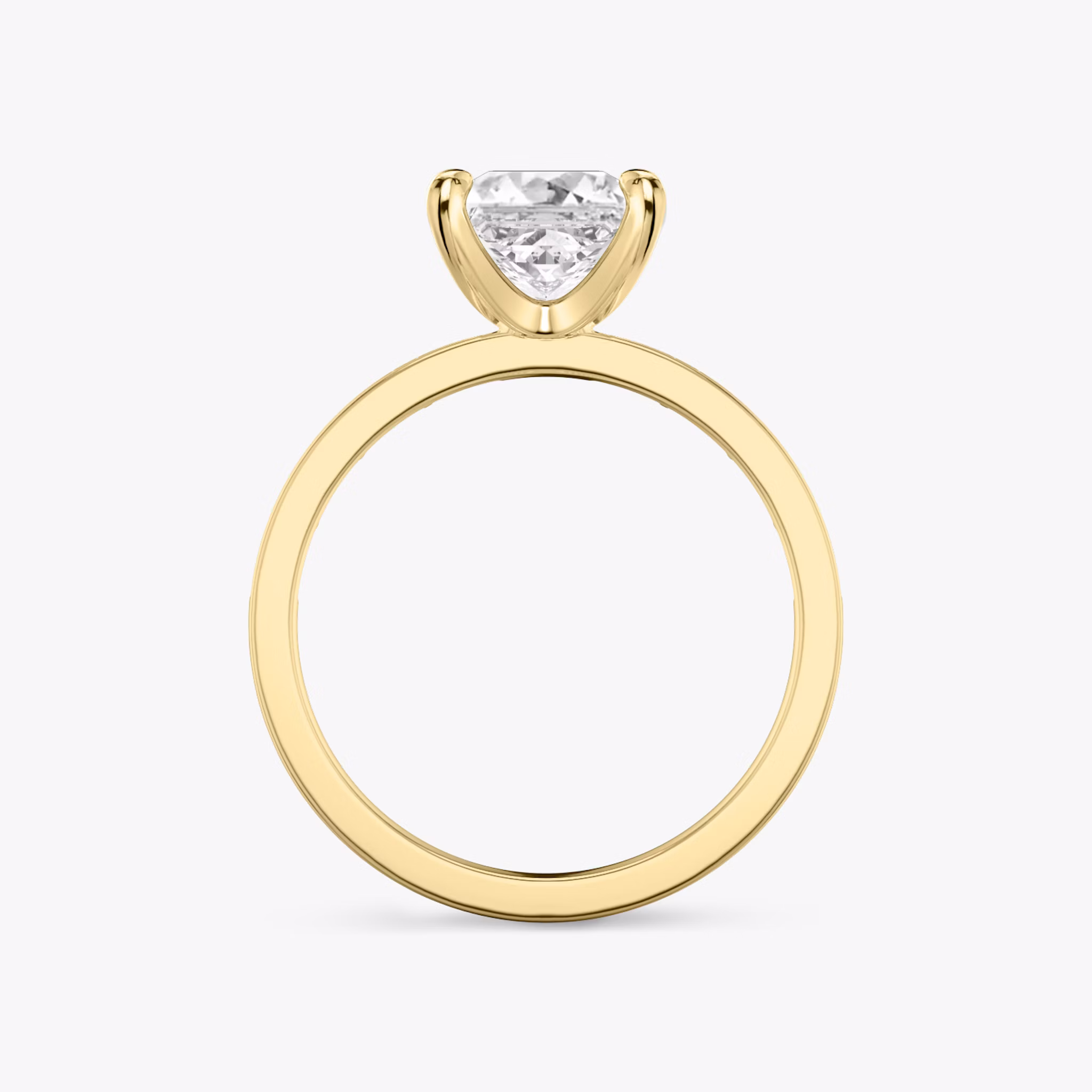 The Devotion | Princess | 18k | Yellow Gold | bandAccent: Pavé | bandStoneShape: Baguette | bandStoneStyle: original | diamondOrientation: vertical | caratWeight: other