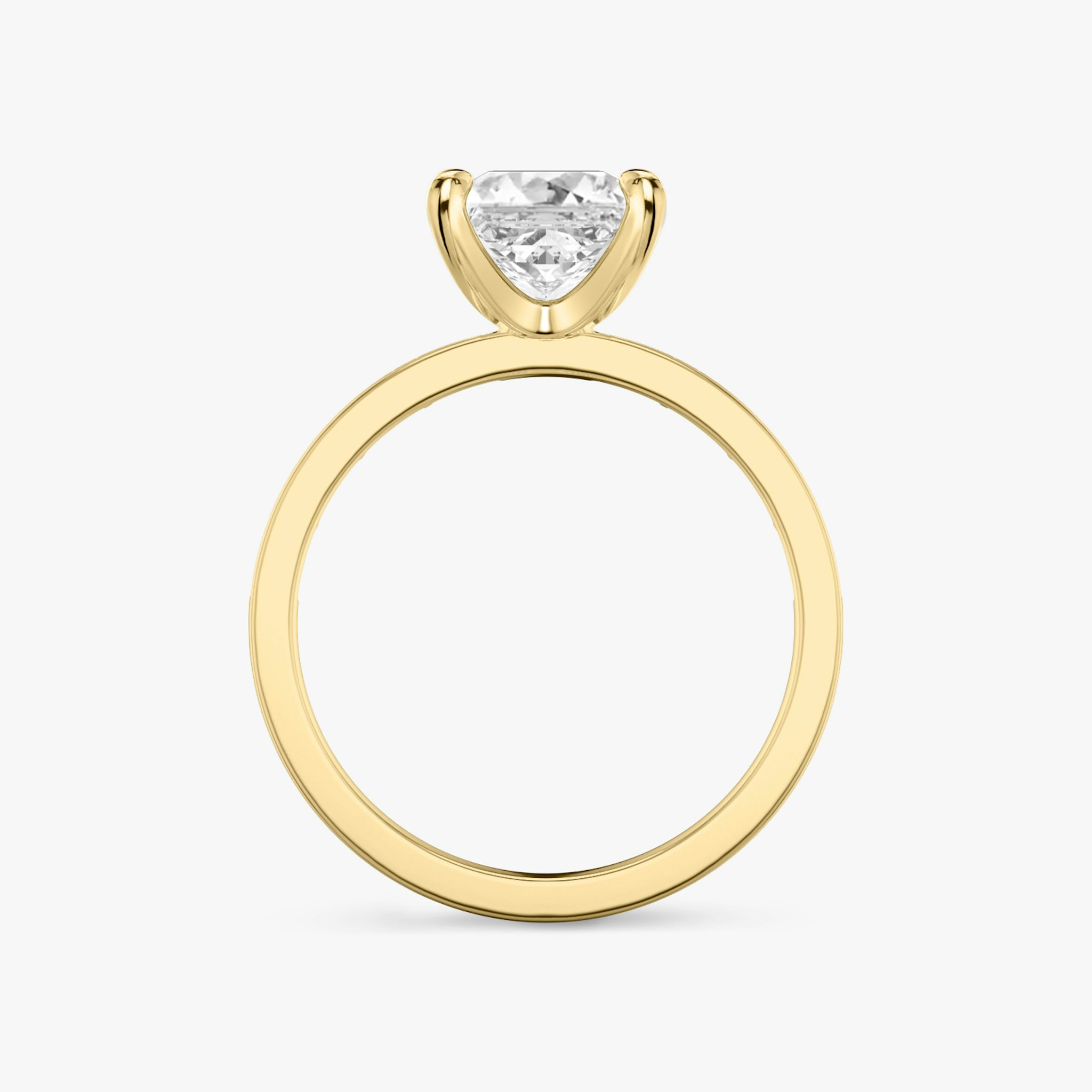 The Devotion | Princess | 18k | Yellow Gold | bandAccent: Pavé | bandStoneShape: Baguette | bandStoneStyle: original | diamondOrientation: vertical | caratWeight: other