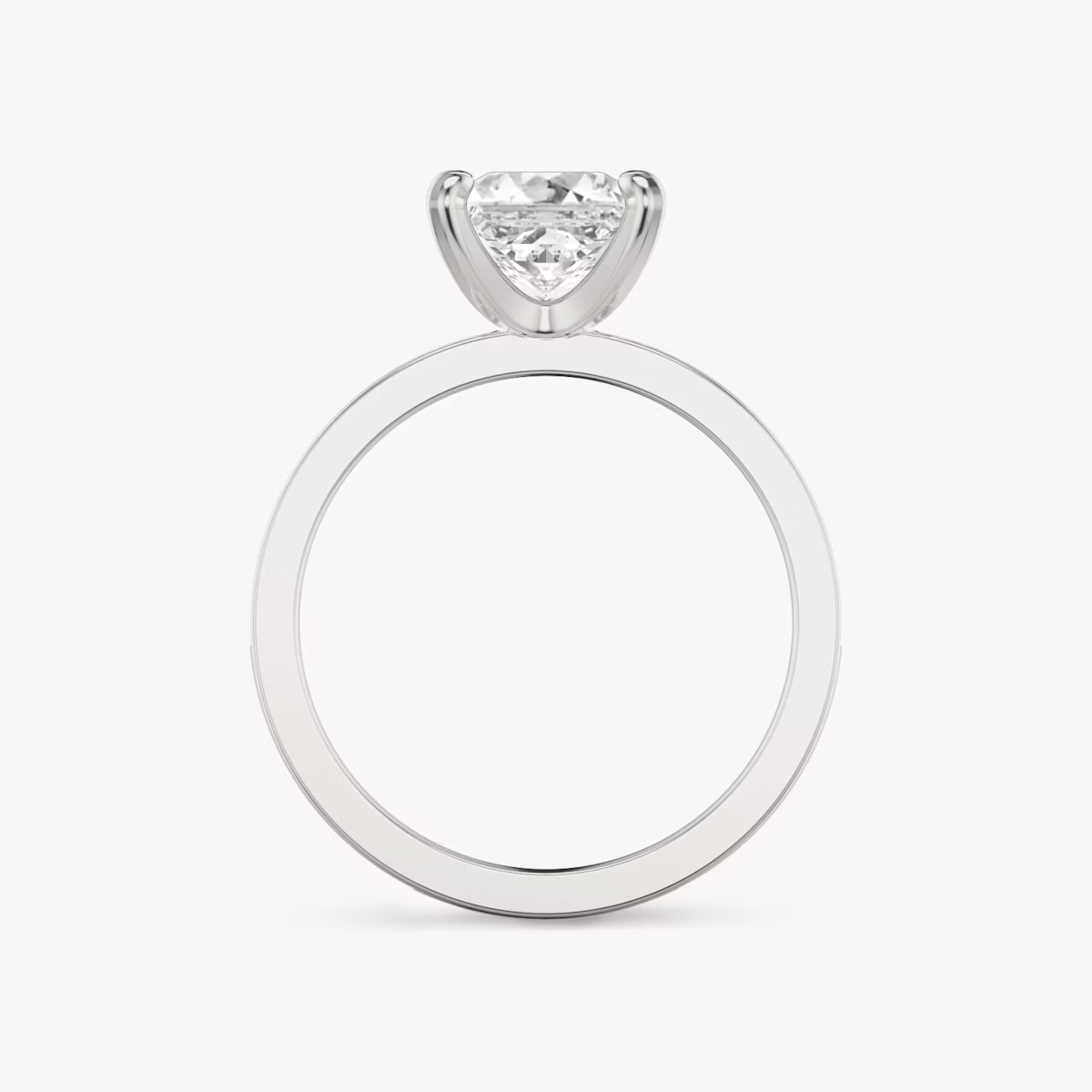 The Devotion | Princess | 18k | White Gold | bandAccent: Pavé | bandStoneShape: Round Brilliant | bandStoneStyle: large | diamondOrientation: vertical | caratWeight: other