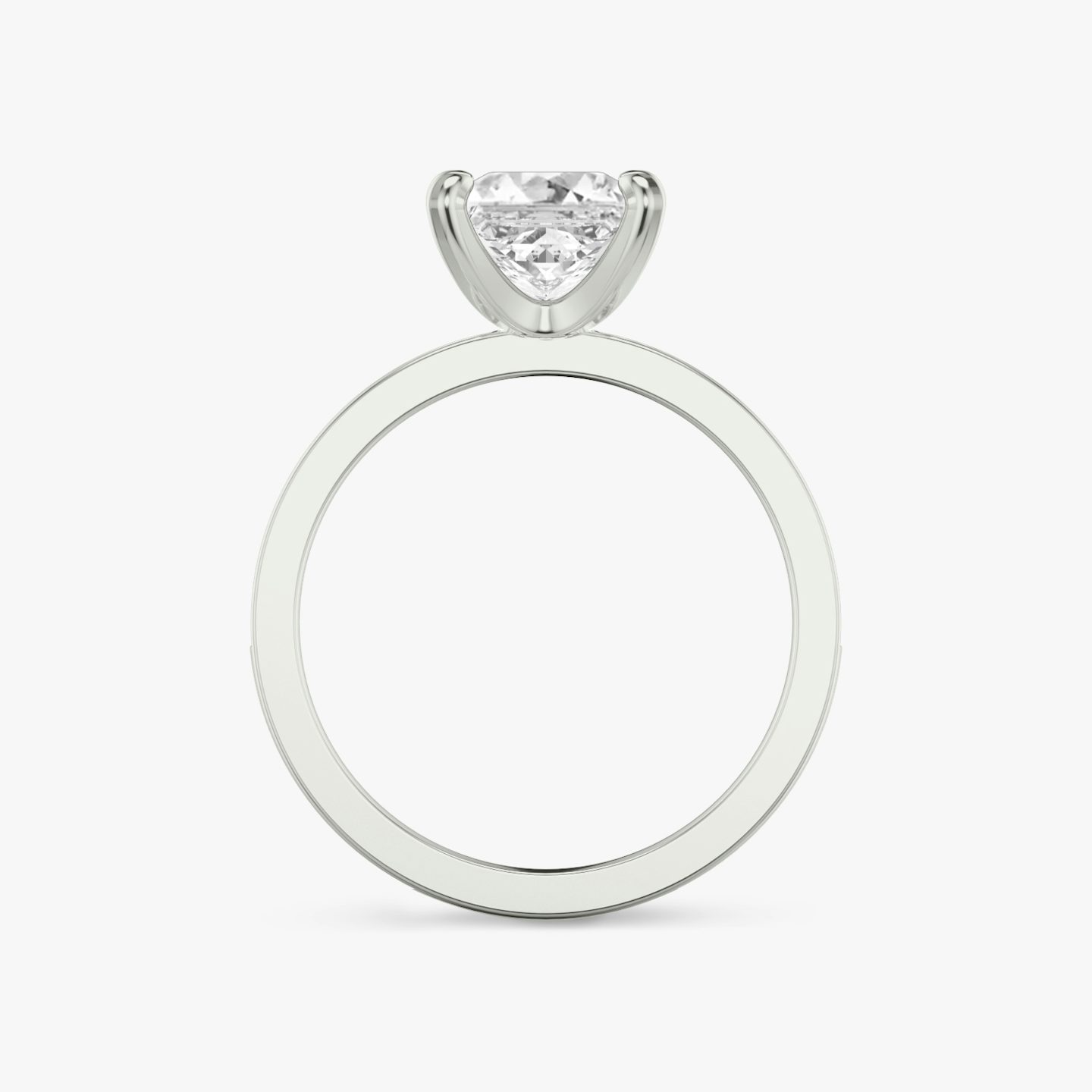 The Devotion | Princess | 18k | White Gold | bandAccent: Pavé | bandStoneShape: Round Brilliant | bandStoneStyle: large | diamondOrientation: vertical | caratWeight: other