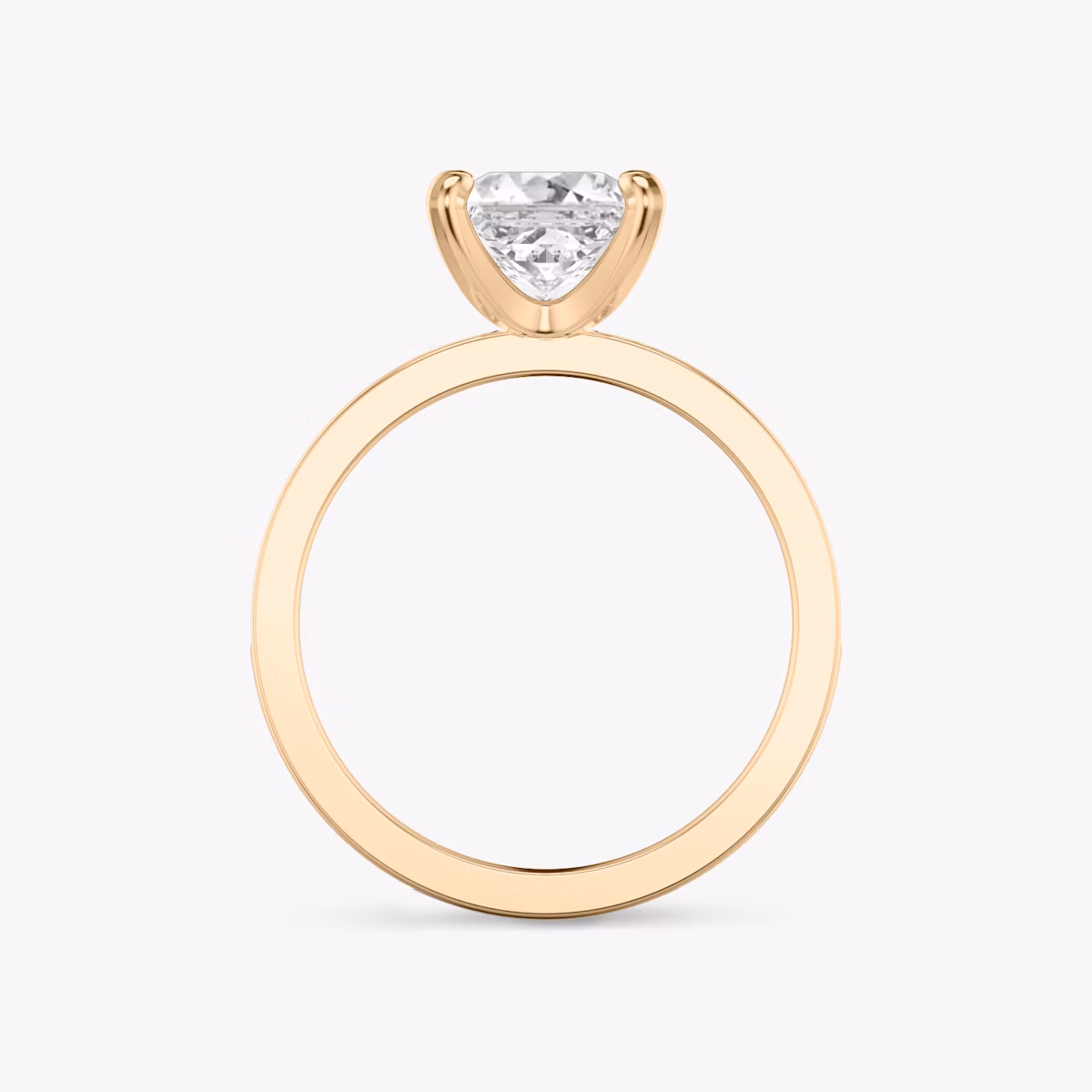 The Devotion | Princess | 14k | Rose Gold | bandAccent: Pavé | bandStoneShape: Round Brilliant | bandStoneStyle: large | diamondOrientation: vertical | caratWeight: other