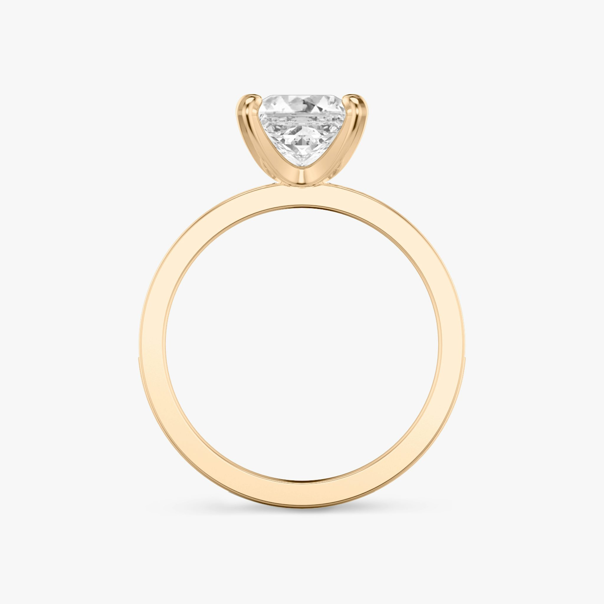 The Devotion | Princess | 14k | Rose Gold | bandAccent: Pavé | bandStoneShape: Round Brilliant | bandStoneStyle: large | diamondOrientation: vertical | caratWeight: other