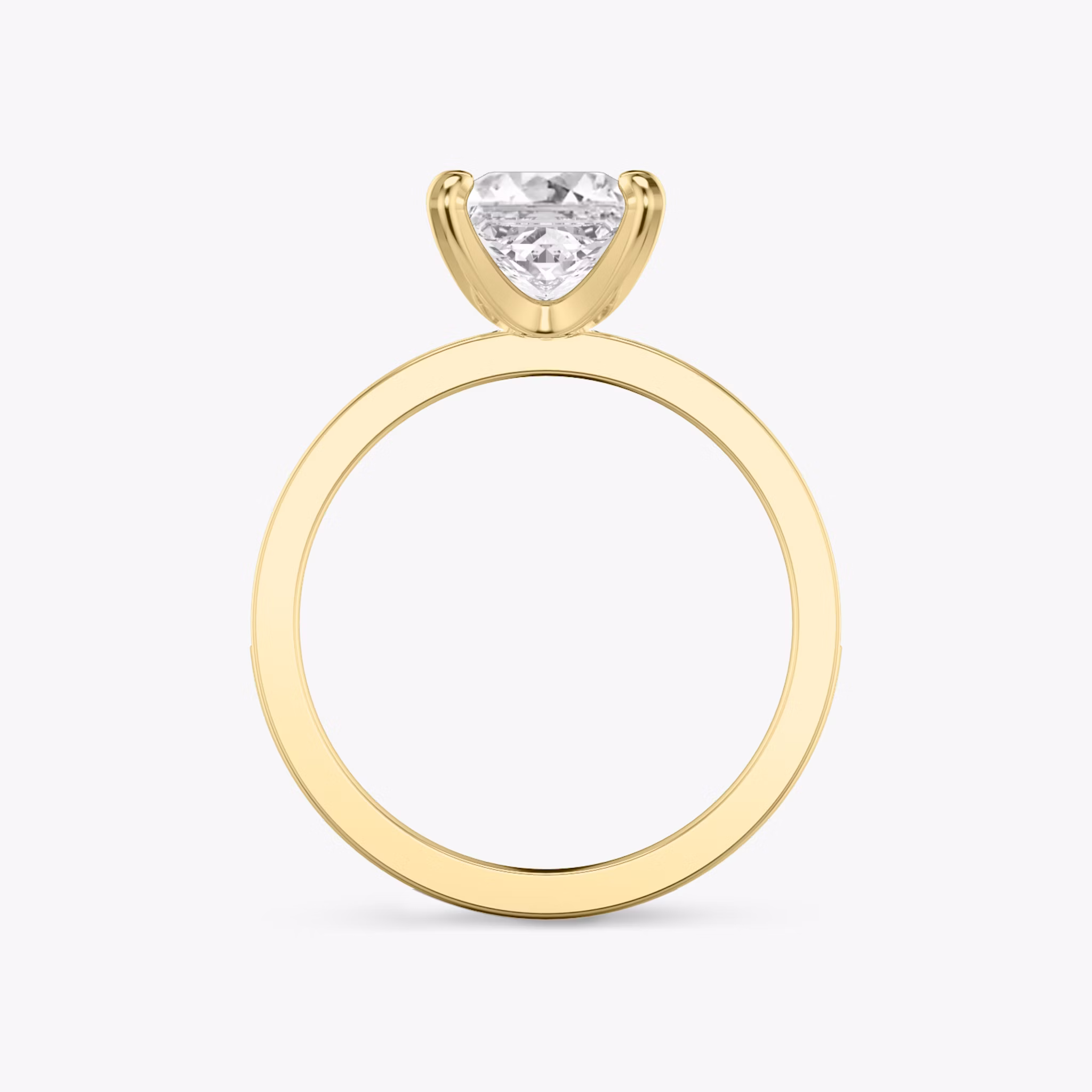 The Devotion | Princess | 18k | Yellow Gold | bandAccent: Pavé | bandStoneShape: Round Brilliant | bandStoneStyle: large | diamondOrientation: vertical | caratWeight: other