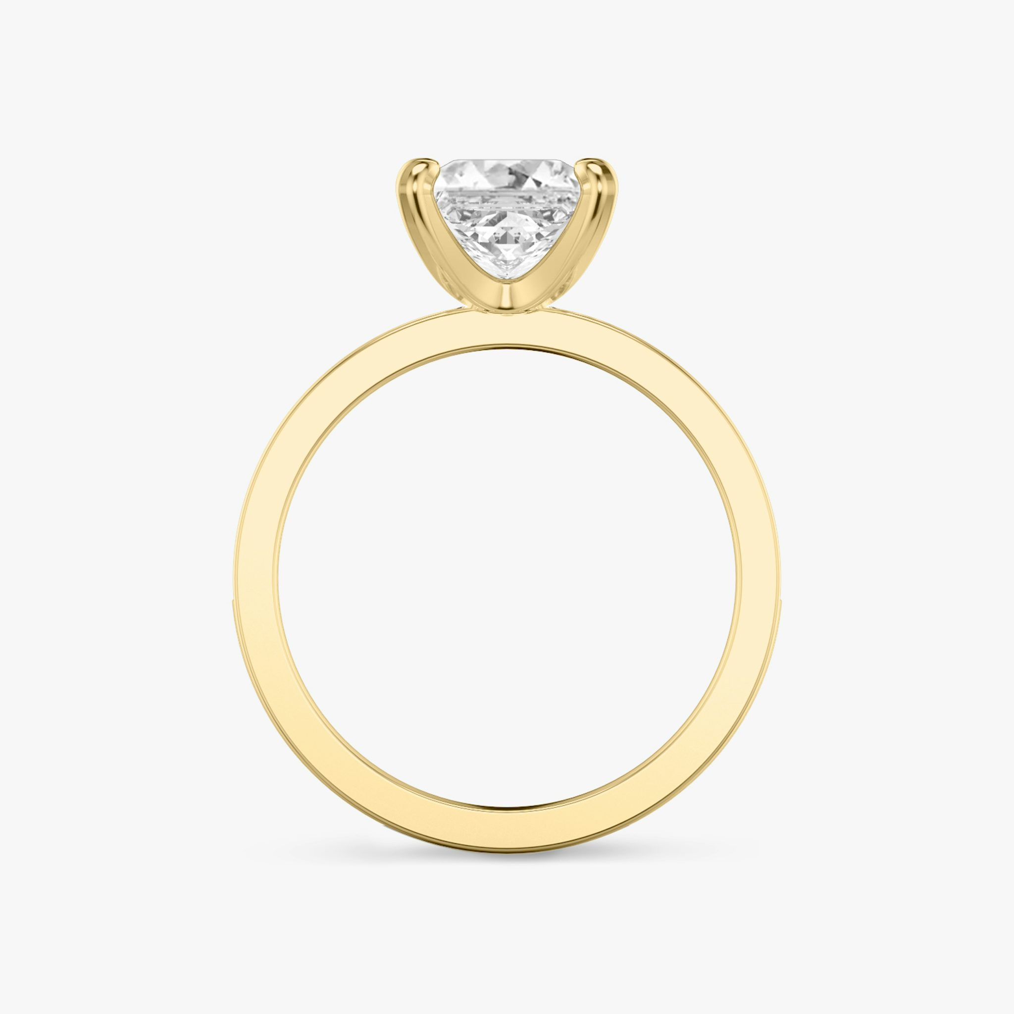 The Devotion | Princess | 18k | Yellow Gold | bandAccent: Pavé | bandStoneShape: Round Brilliant | bandStoneStyle: large | diamondOrientation: vertical | caratWeight: other