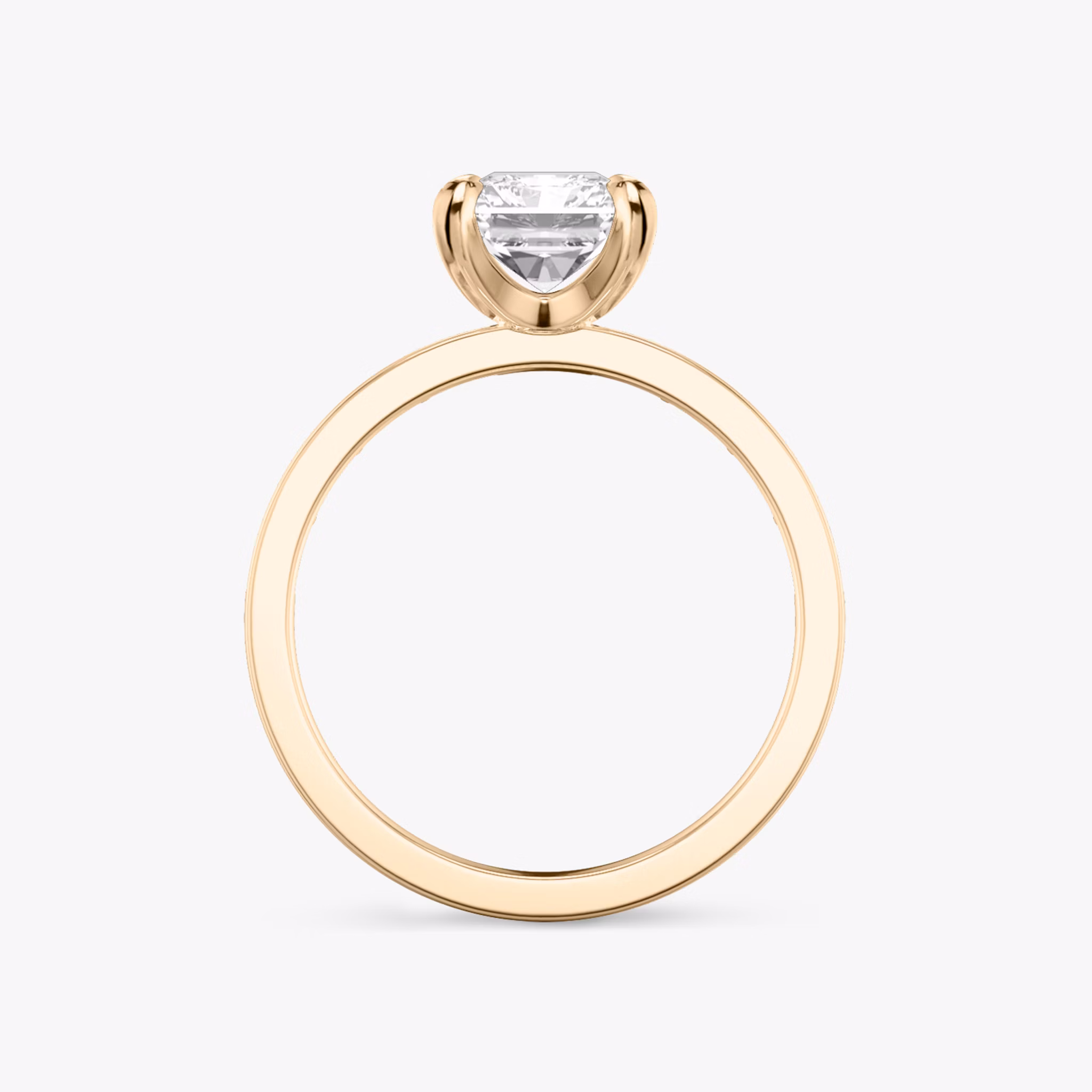 The Devotion | Radiant | 14k | Rose Gold | bandAccent: Pavé | bandStoneShape: Baguette | bandStoneStyle: original | diamondOrientation: vertical | caratWeight: other