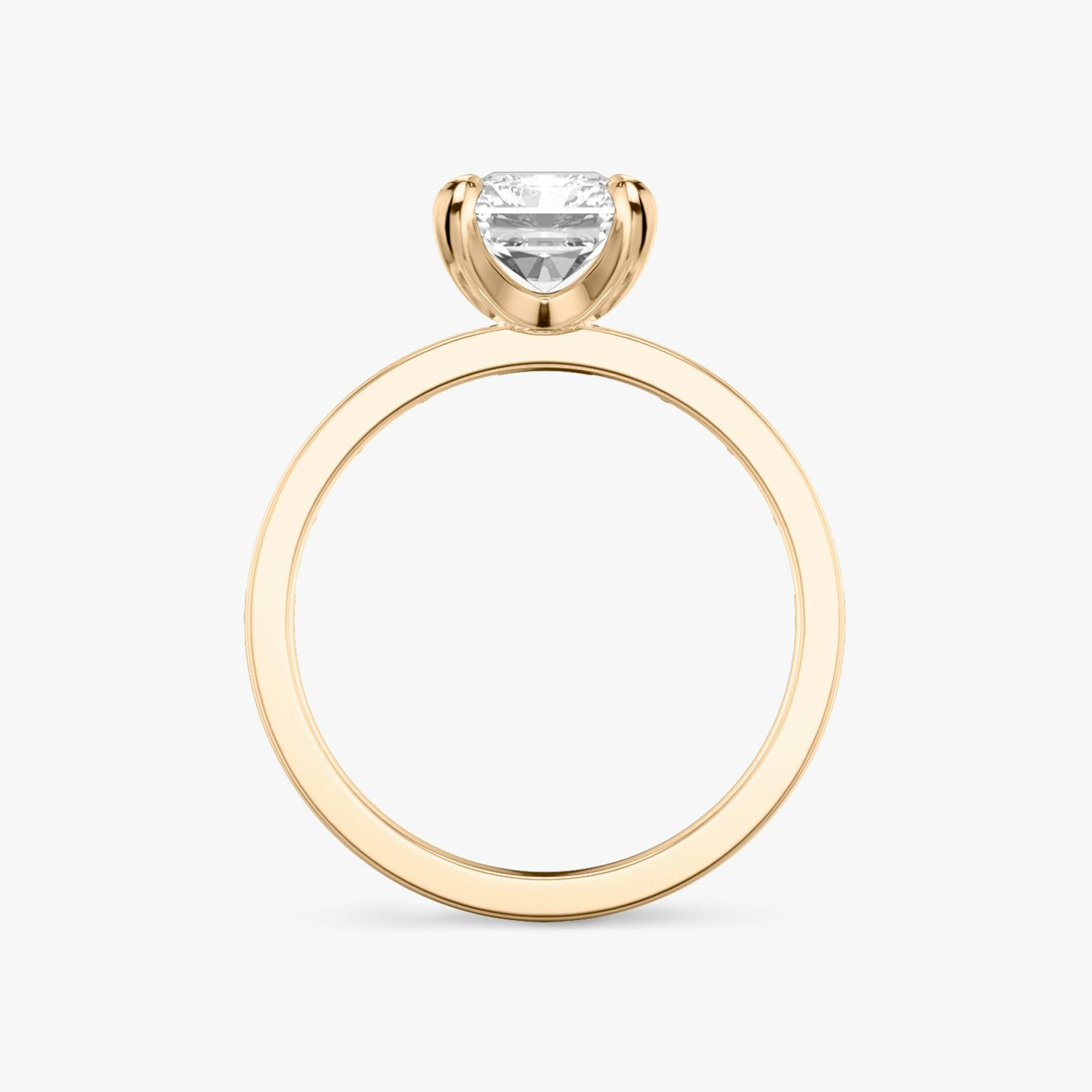 The Devotion | Radiant | 14k | Rose Gold | bandAccent: Pavé | bandStoneShape: Baguette | bandStoneStyle: original | diamondOrientation: vertical | caratWeight: other