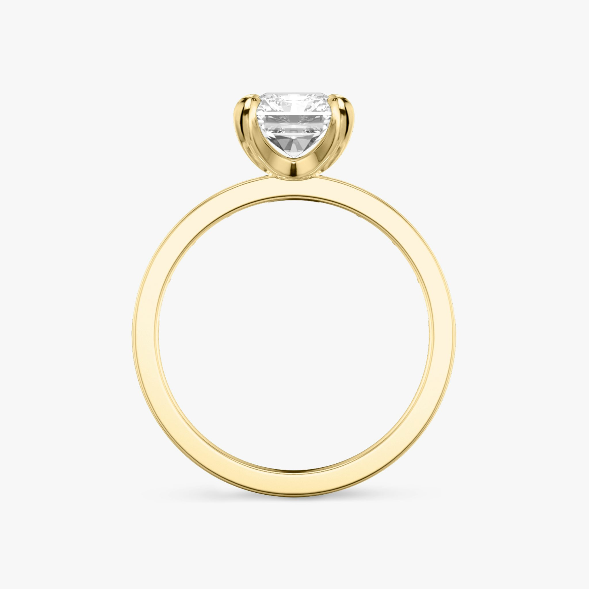 The Devotion | Radiant | 18k | Yellow Gold | bandAccent: Pavé | bandStoneShape: Baguette | bandStoneStyle: original | diamondOrientation: vertical | caratWeight: other