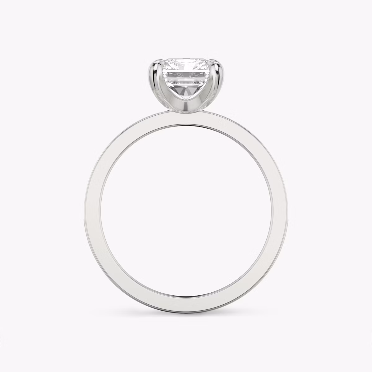 The Devotion | Radiant | Platinum | bandAccent: Pavé | bandStoneShape: Round Brilliant | bandStoneStyle: large | diamondOrientation: vertical | caratWeight: other