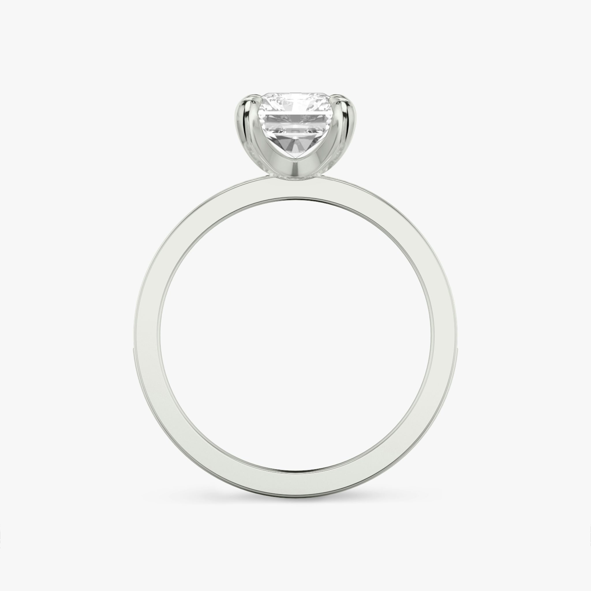 The Devotion | Radiant | Platinum | bandAccent: Pavé | bandStoneShape: Round Brilliant | bandStoneStyle: large | diamondOrientation: vertical | caratWeight: other