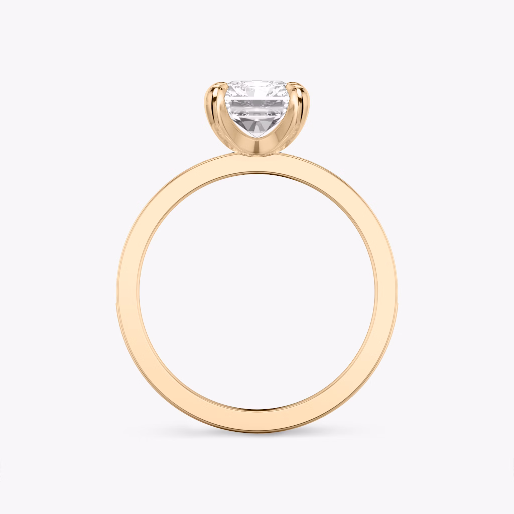The Devotion | Radiant | 14k | Rose Gold | bandAccent: Pavé | bandStoneShape: Round Brilliant | bandStoneStyle: large | diamondOrientation: vertical | caratWeight: other