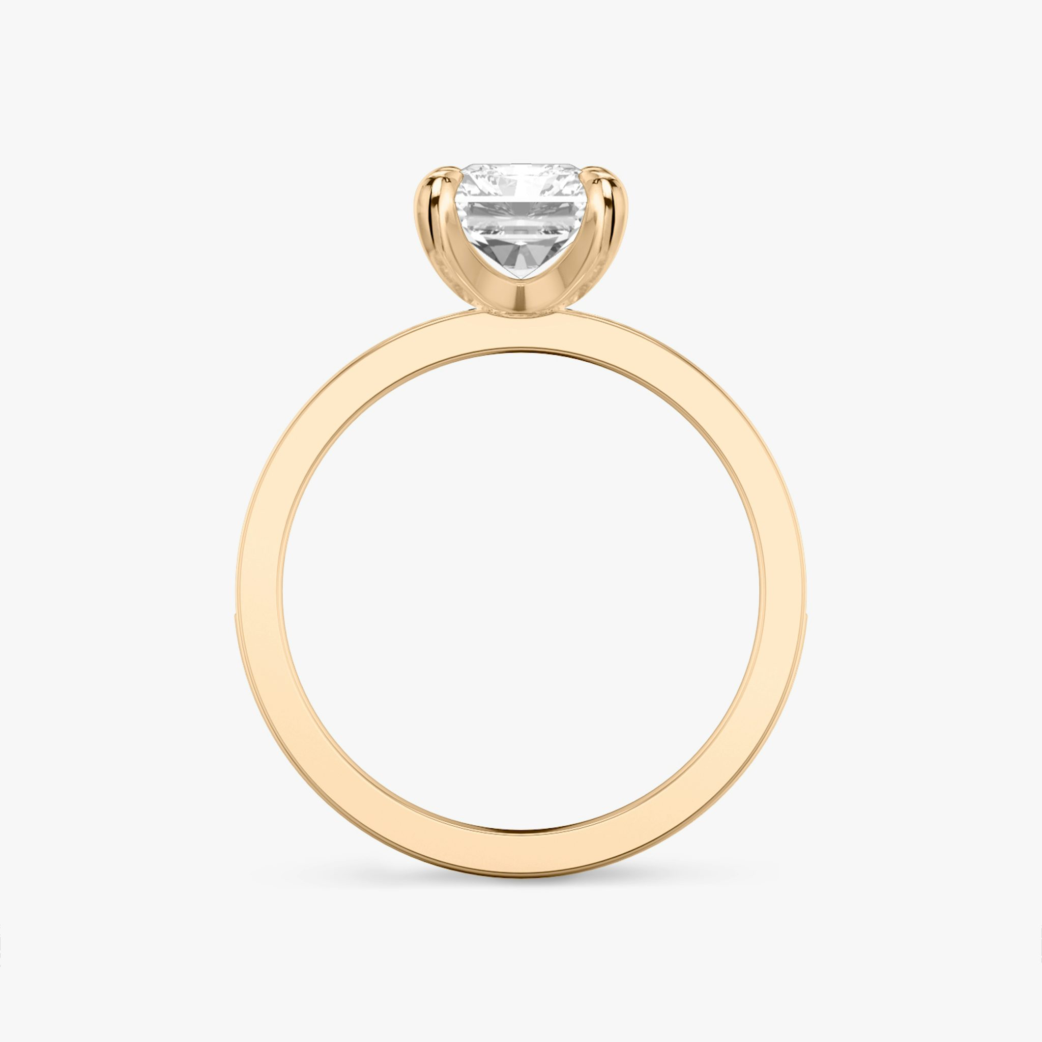 The Devotion | Radiant | 14k | Rose Gold | bandAccent: Pavé | bandStoneShape: Round Brilliant | bandStoneStyle: large | diamondOrientation: vertical | caratWeight: other