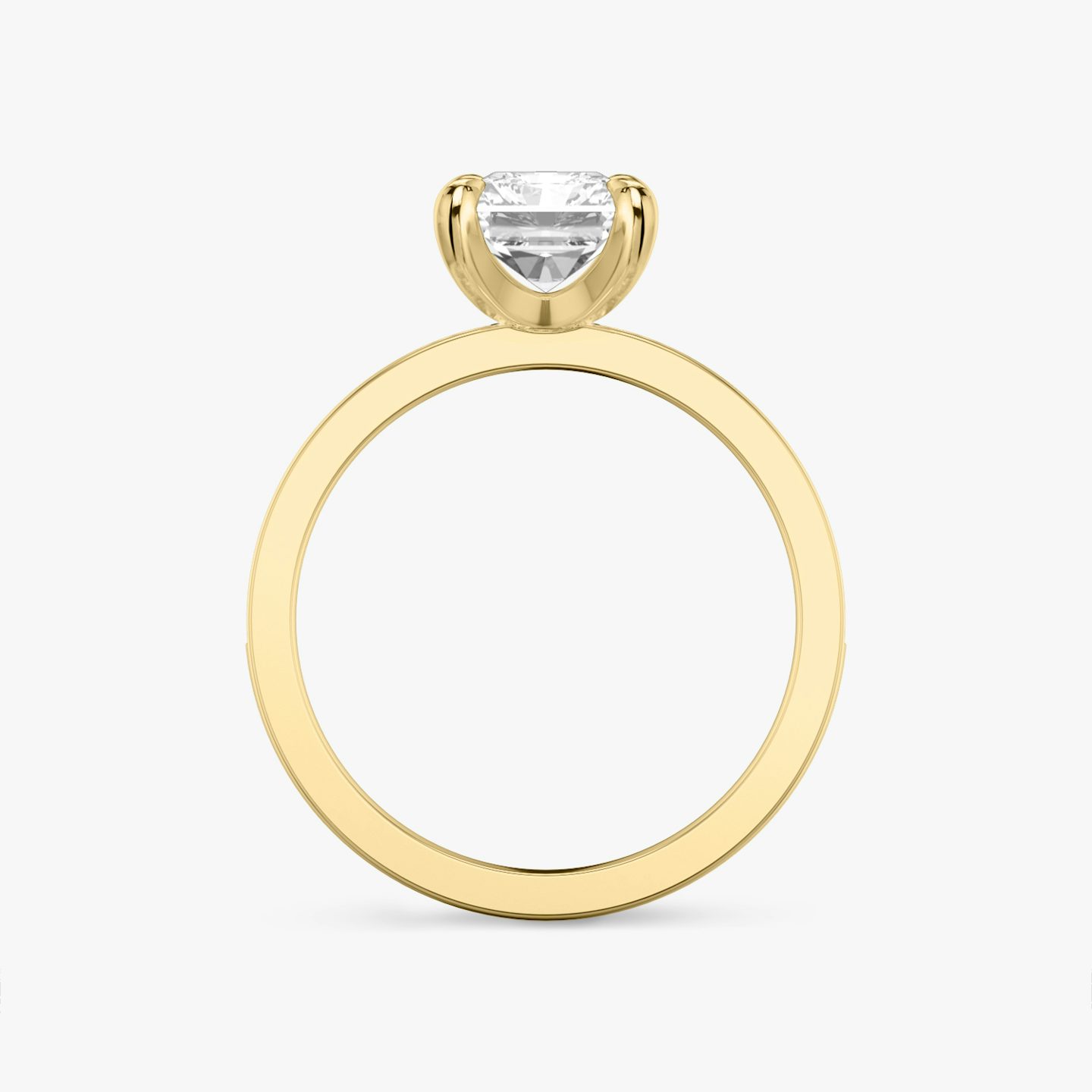 Anillo de compromiso Devotion | Radiante | 18k | Oro amarillo | bandAccent: Pavé | bandStoneShape: Brillante | bandStoneStyle: large | diamondOrientation: vertical | caratWeight: other