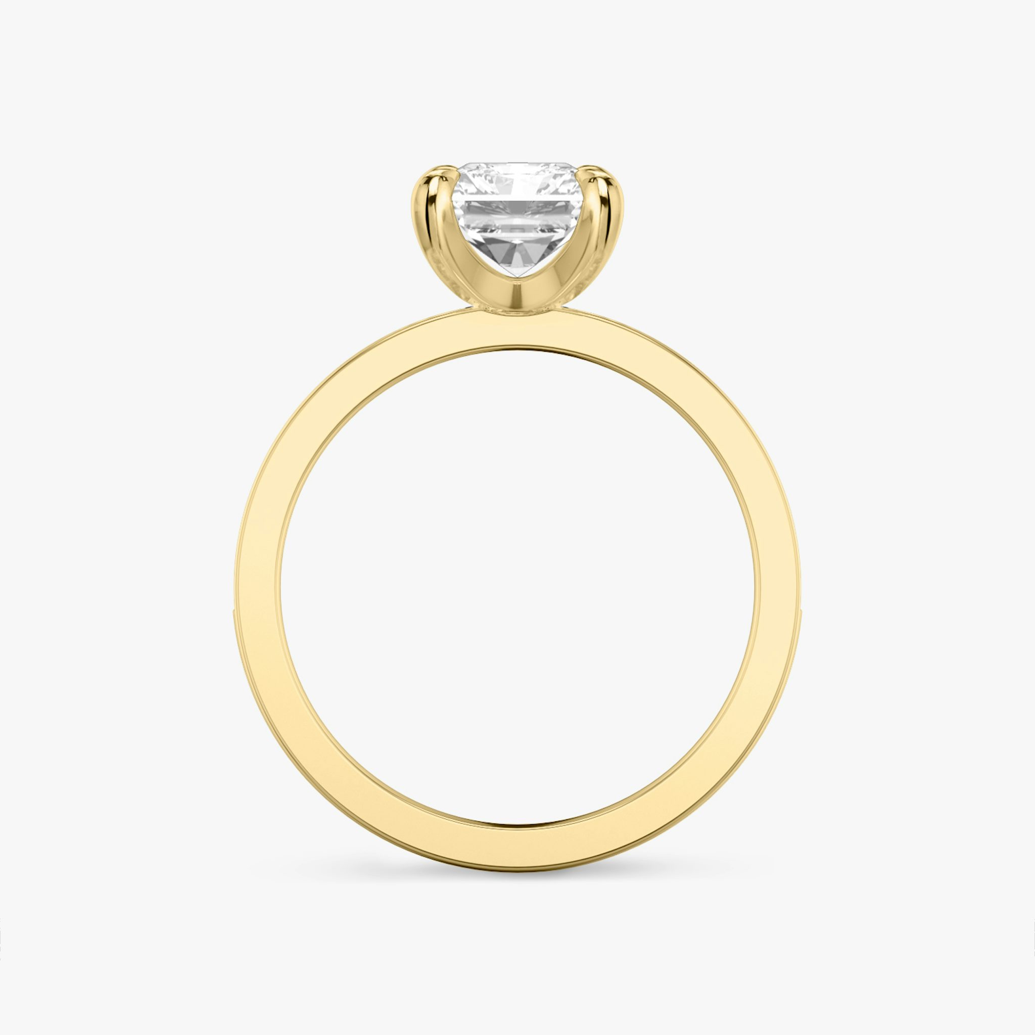 The Devotion | Radiant | 18k | Yellow Gold | bandAccent: Pavé | bandStoneShape: Round Brilliant | bandStoneStyle: large | diamondOrientation: vertical | caratWeight: other