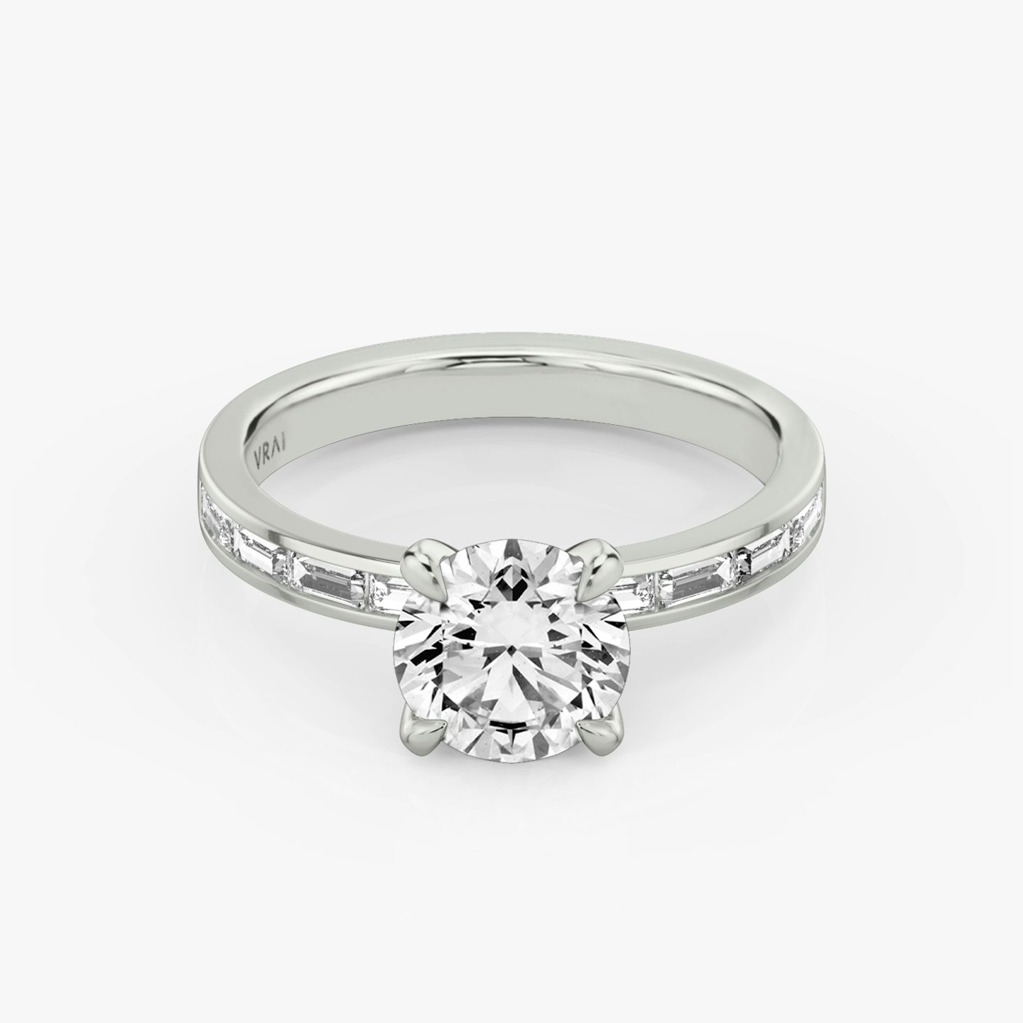 Devotion Round Brilliant and Baguette Diamond Art deco ring