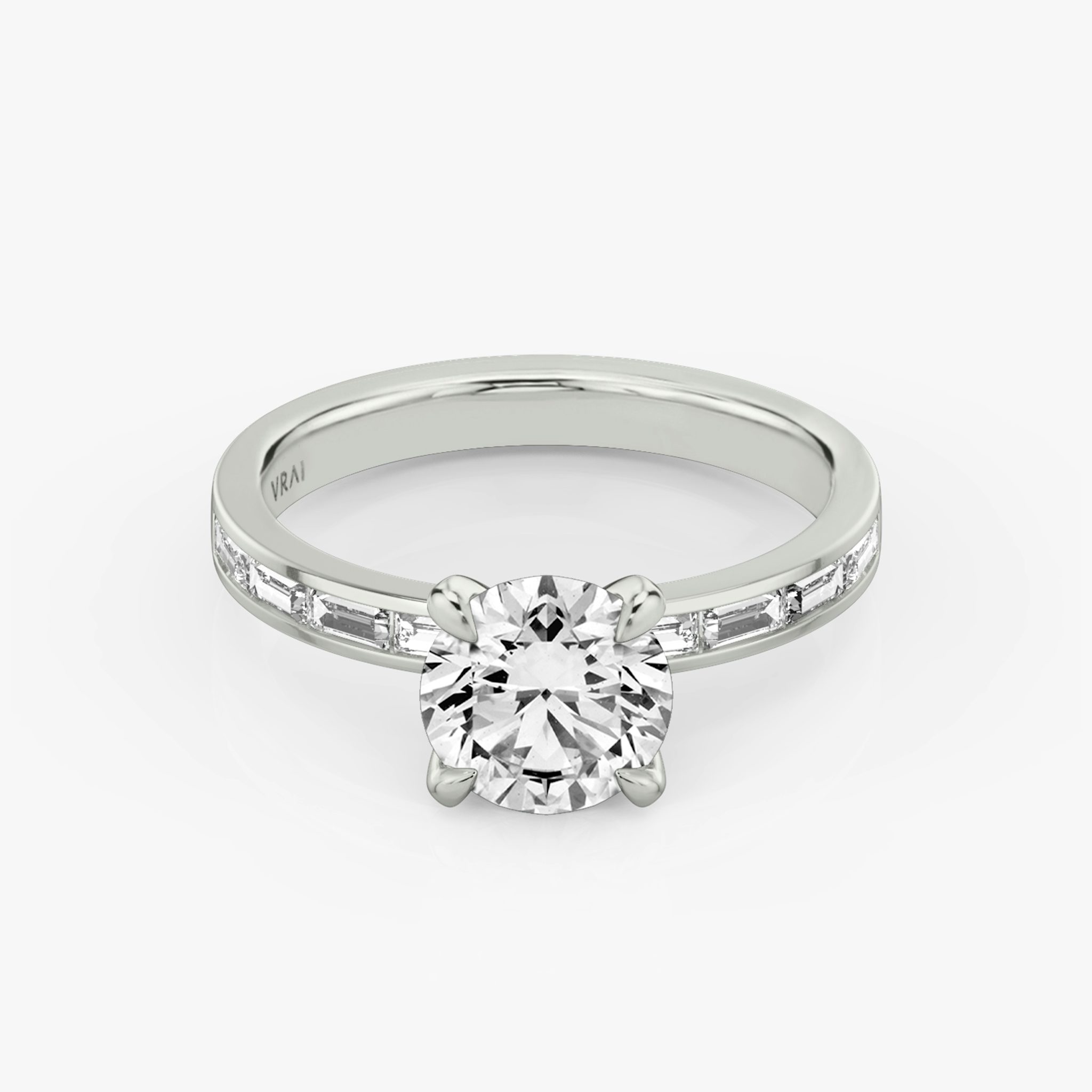 Devotion Round Brilliant and Baguette Diamond Art deco ring