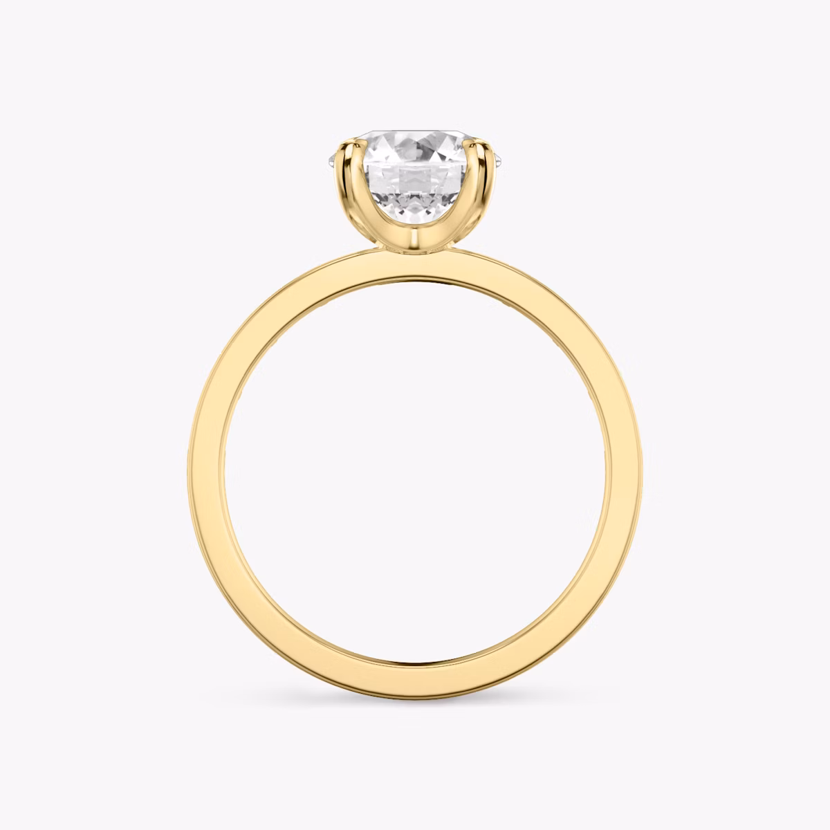 The Devotion | Round Brilliant | 18k | Yellow Gold | bandAccent: Pavé | bandStoneShape: Baguette | bandStoneStyle: original | caratWeight: 1.0ct | diamondOrientation: vertical