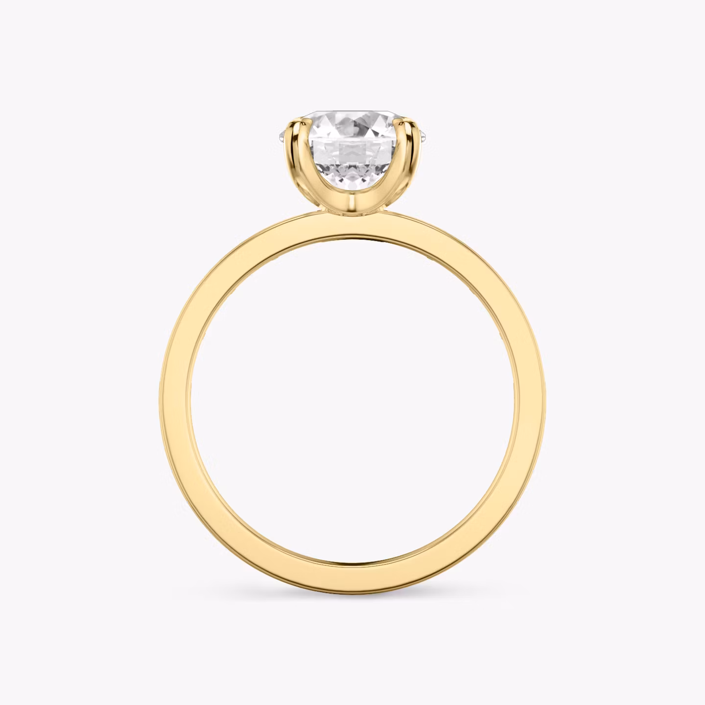 The Devotion | Round Brilliant | 18k | Yellow Gold | bandAccent: Pavé | bandStoneShape: Baguette | bandStoneStyle: original | caratWeight: 2.0ct | diamondOrientation: vertical