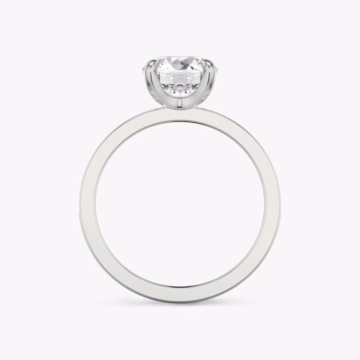 The Devotion | Round Brilliant | Platinum | bandAccent: Pavé | bandStoneShape: Round Brilliant | bandStoneStyle: large | caratWeight: other | diamondOrientation: vertical
