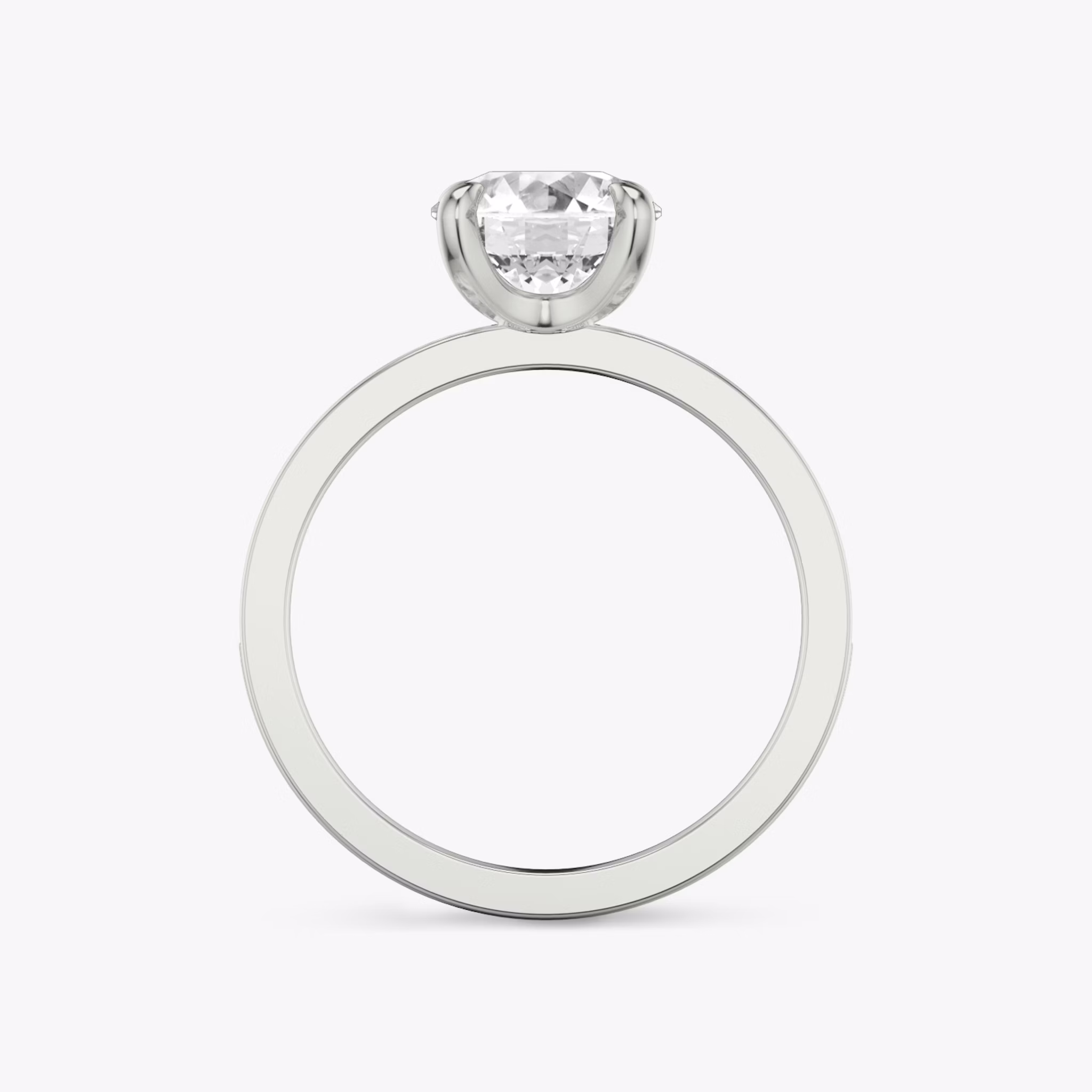 The Devotion | Round Brilliant | 18k | White Gold | bandAccent: Pavé | bandStoneShape: Round Brilliant | bandStoneStyle: large | caratWeight: 2.0ct | diamondOrientation: vertical