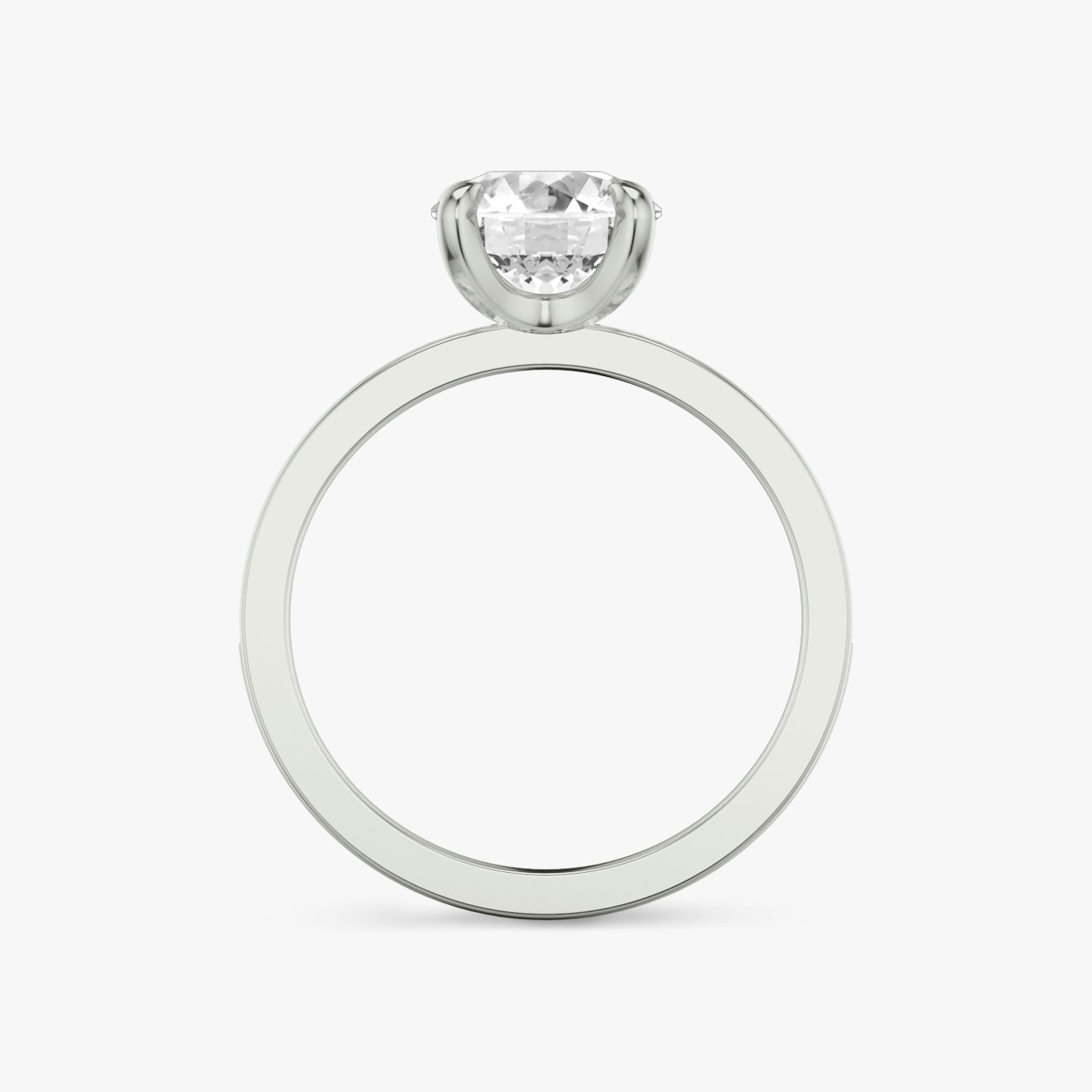 The Devotion | Round Brilliant | 18k | White Gold | bandAccent: Pavé | bandStoneShape: Round Brilliant | bandStoneStyle: large | caratWeight: 1.0ct | diamondOrientation: vertical