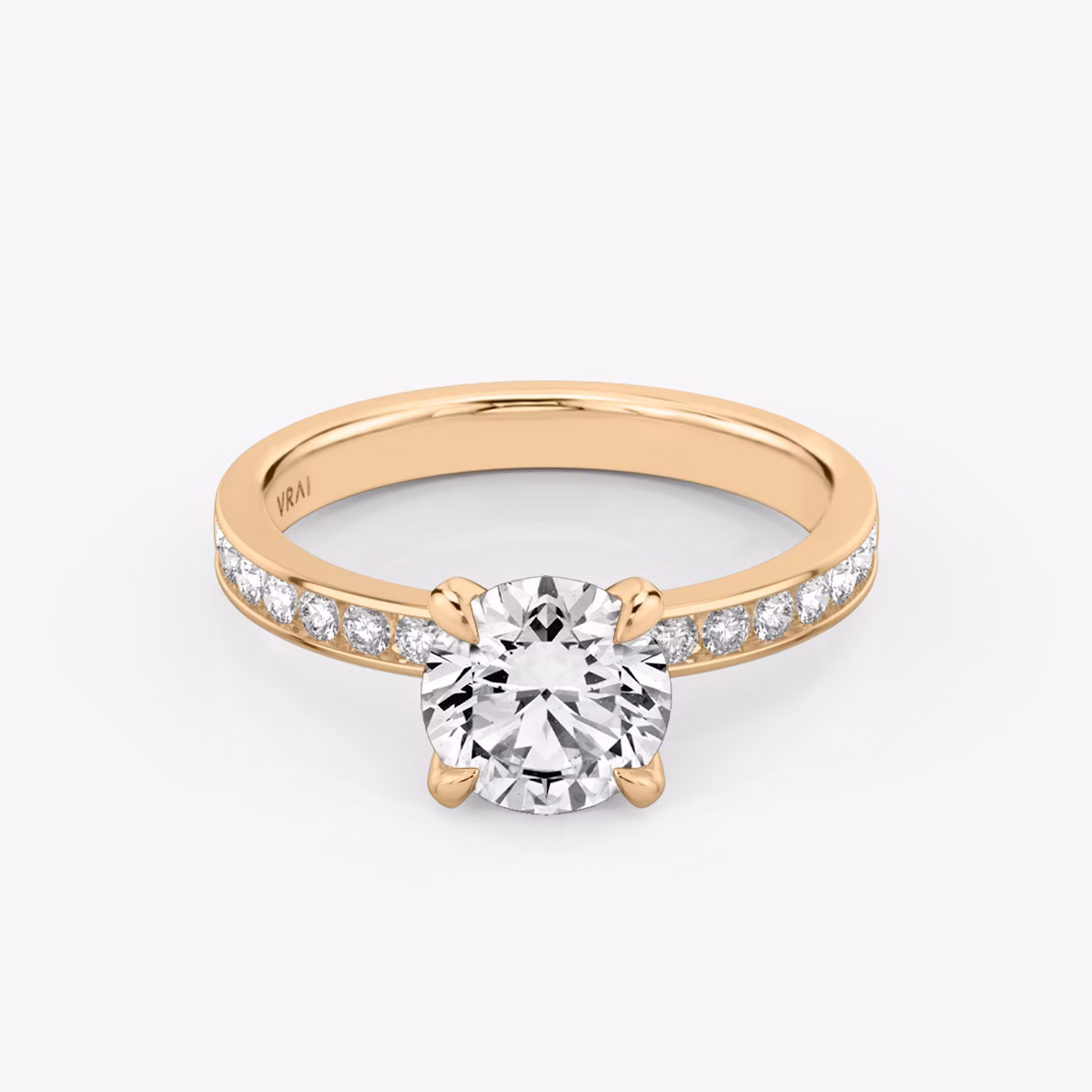 the devotion round ring pave large rose gold
