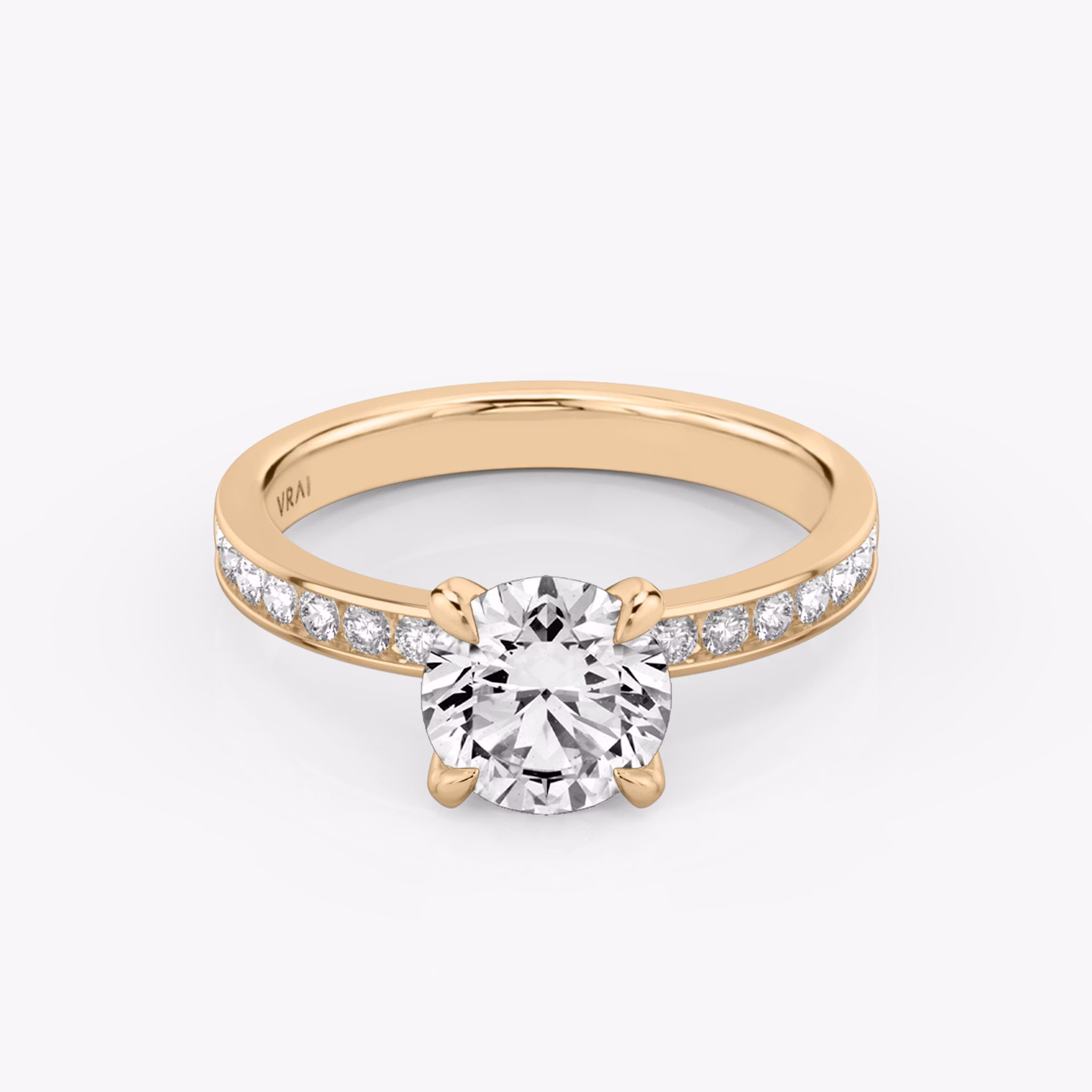 the devotion round ring pave large rose gold