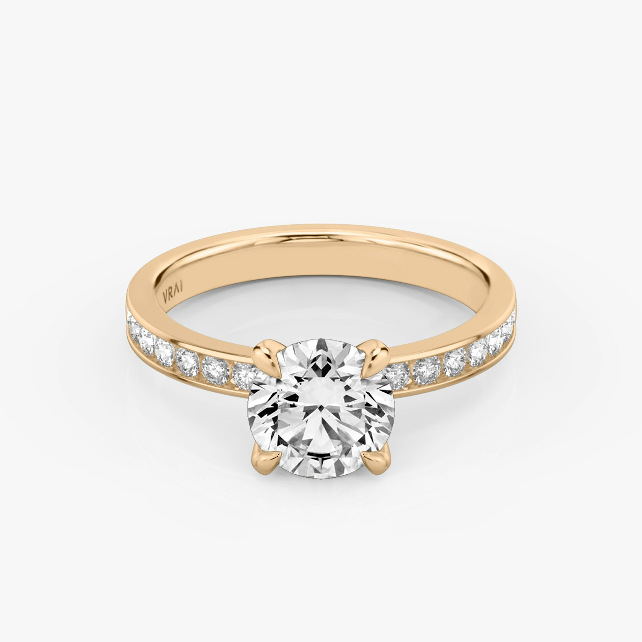 the devotion round ring pave large rose gold