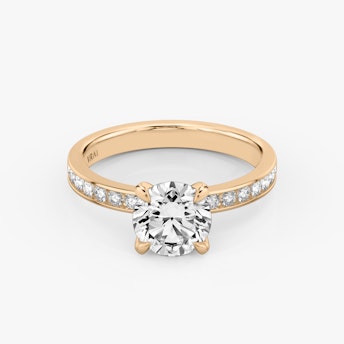 the devotion round ring pave large rose gold