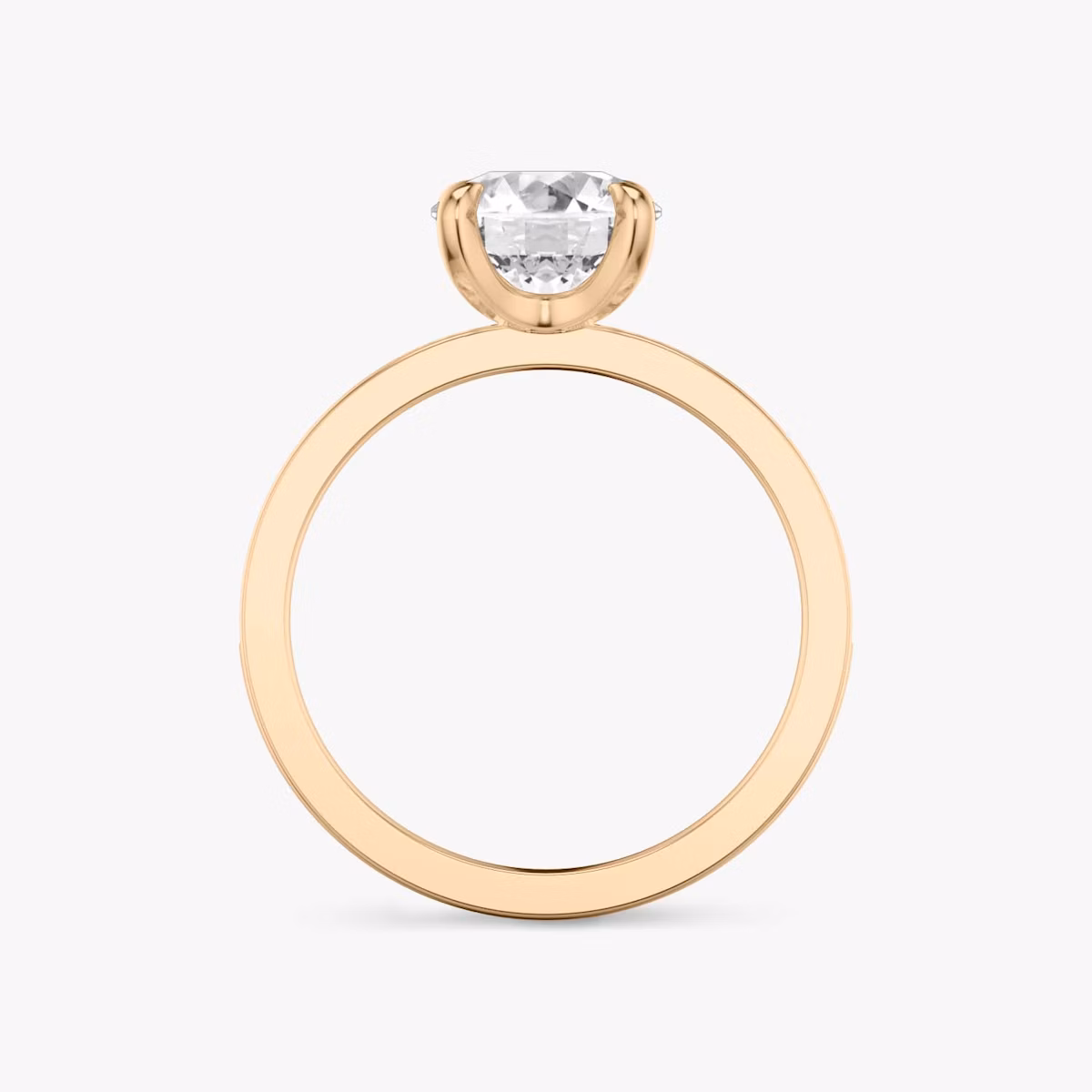Anillo de compromiso Devotion | Brillante | 14k | Oro rosa | bandAccent: Pavé | bandStoneShape: Brillante | bandStoneStyle: large | caratWeight: 1.0ct | diamondOrientation: vertical