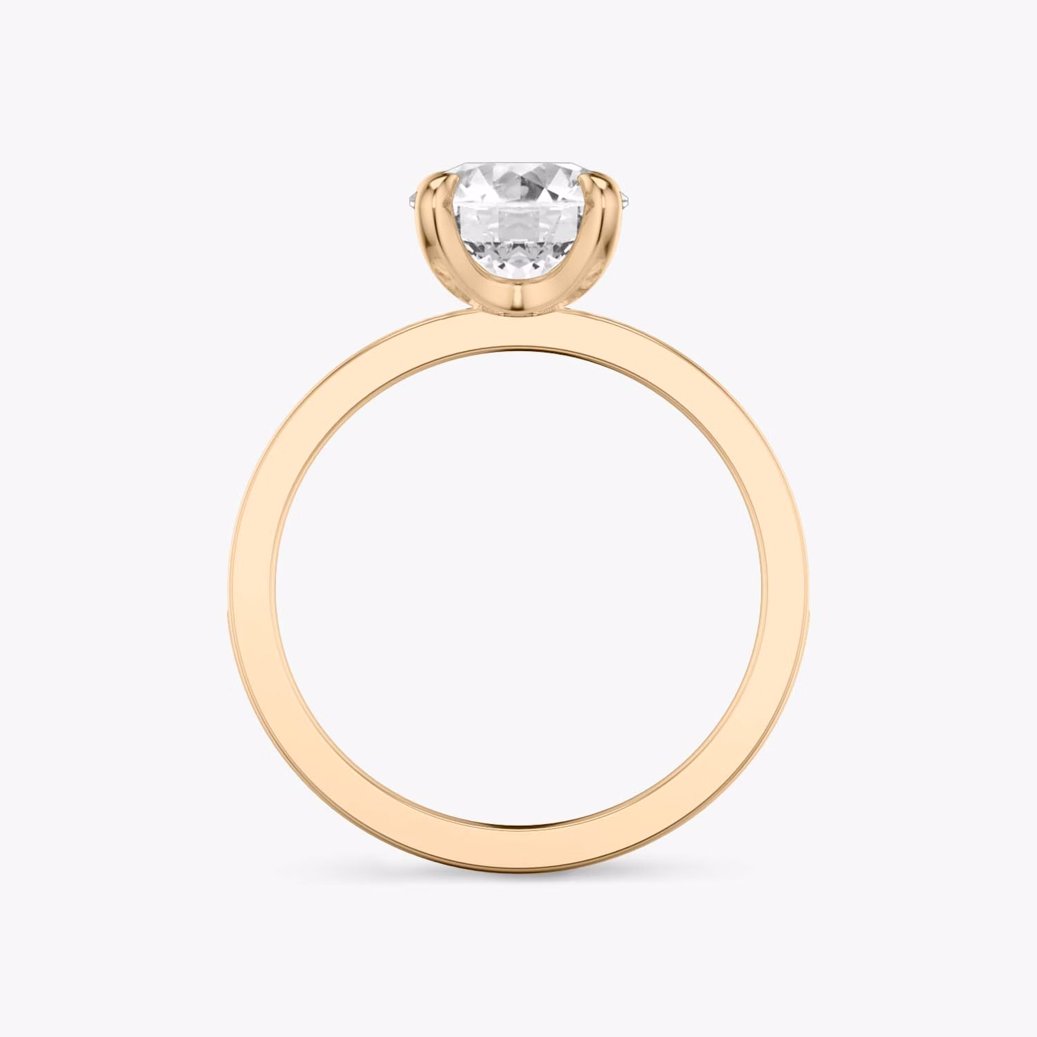 The Devotion | Round Brilliant | 14k | Rose Gold | bandAccent: Pavé | bandStoneShape: Round Brilliant | bandStoneStyle: large | caratWeight: 1.0ct | diamondOrientation: vertical