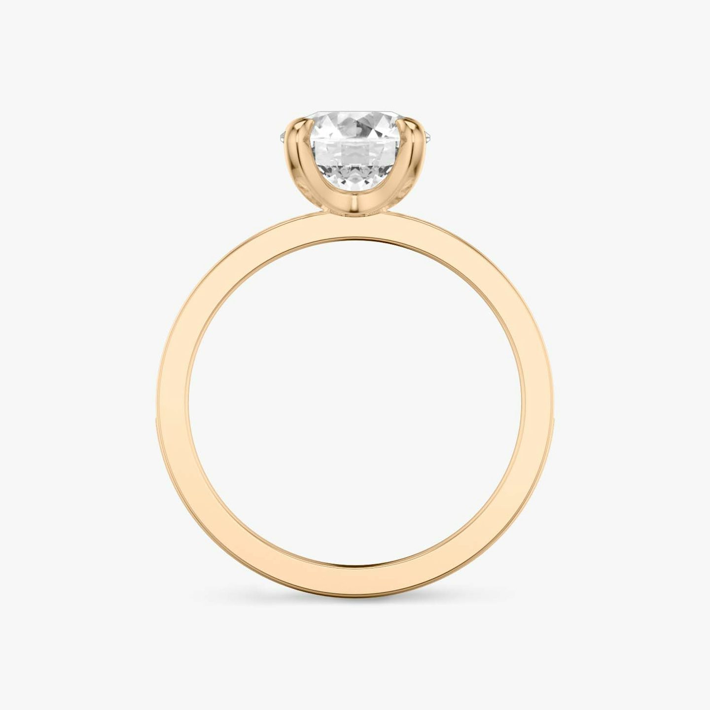 The Devotion | Round Brilliant | 14k | Rose Gold | bandAccent: Pavé | bandStoneShape: Round Brilliant | bandStoneStyle: large | caratWeight: 1.5ct | diamondOrientation: vertical