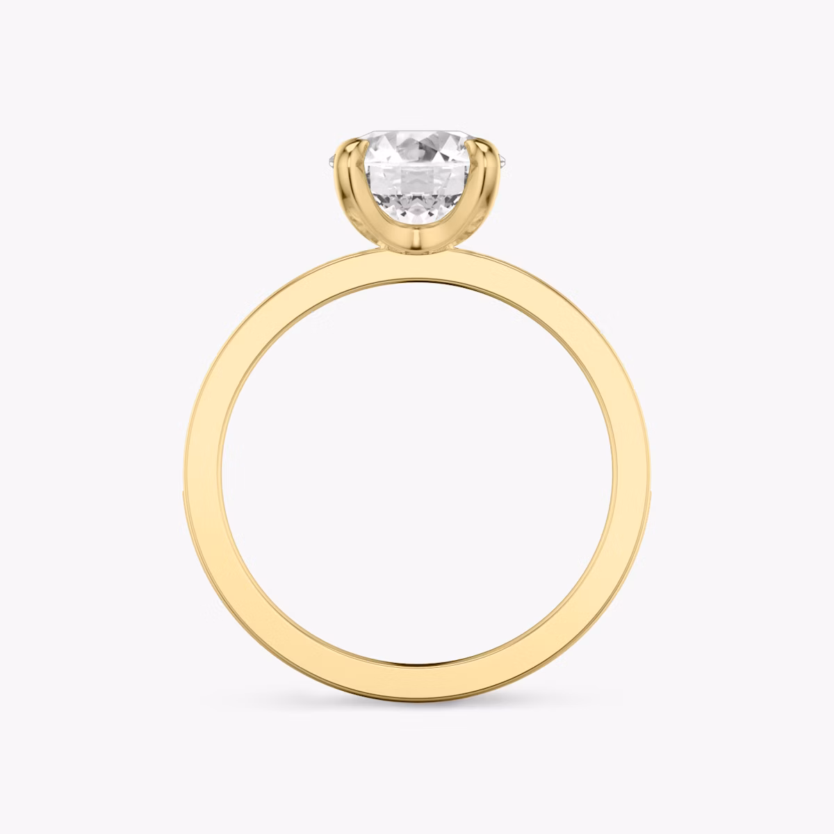 The Devotion | Round Brilliant | 18k | Yellow Gold | bandAccent: Pavé | bandStoneShape: Round Brilliant | bandStoneStyle: large | caratWeight: other | diamondOrientation: vertical