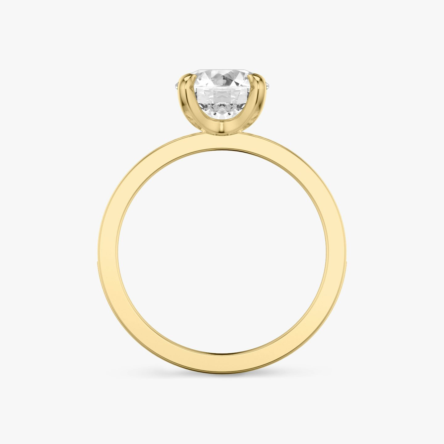 The Devotion | Round Brilliant | 18k | Yellow Gold | bandAccent: Pavé | bandStoneShape: Round Brilliant | bandStoneStyle: large | caratWeight: 1.0ct | diamondOrientation: vertical