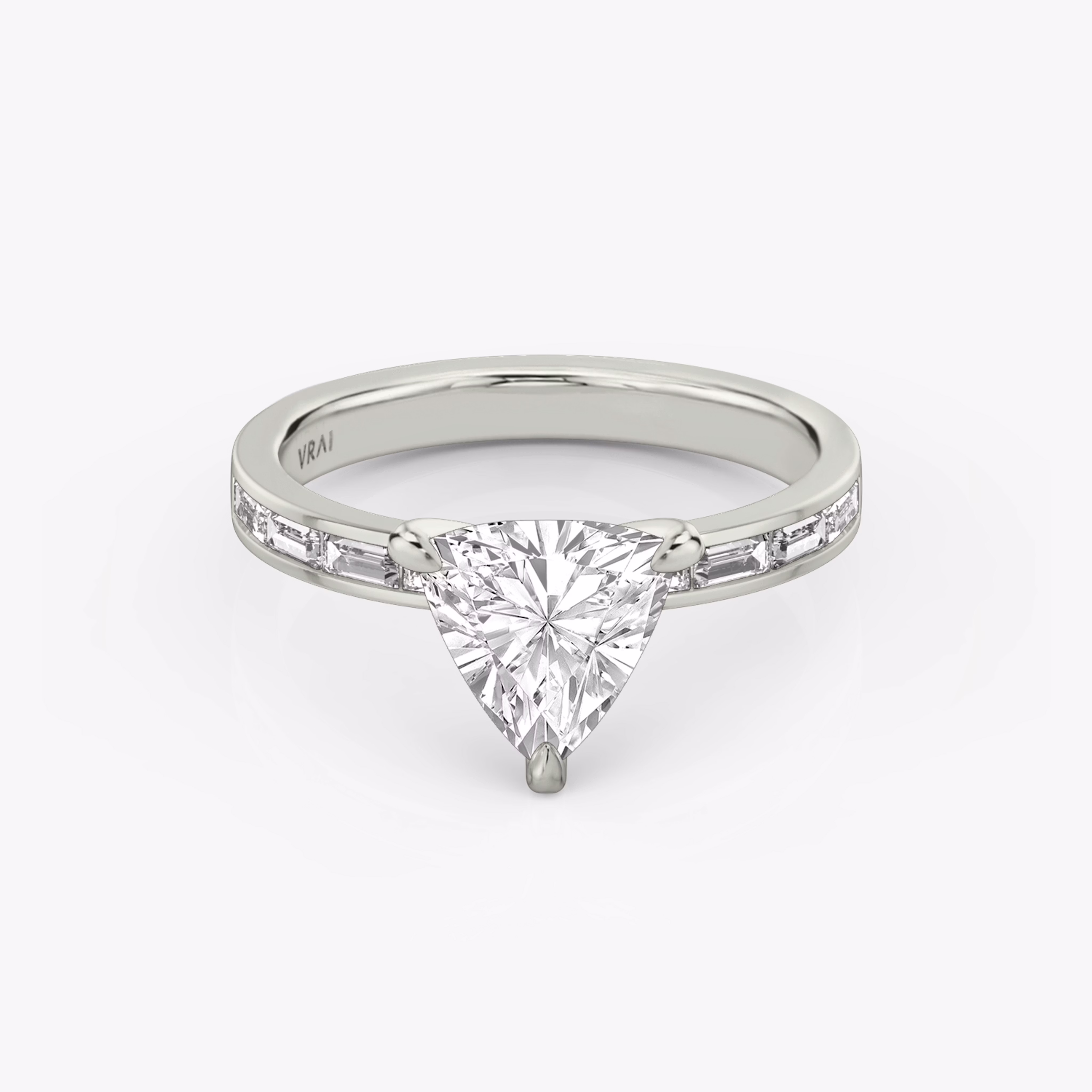 Trillion diamond men's engagement ring