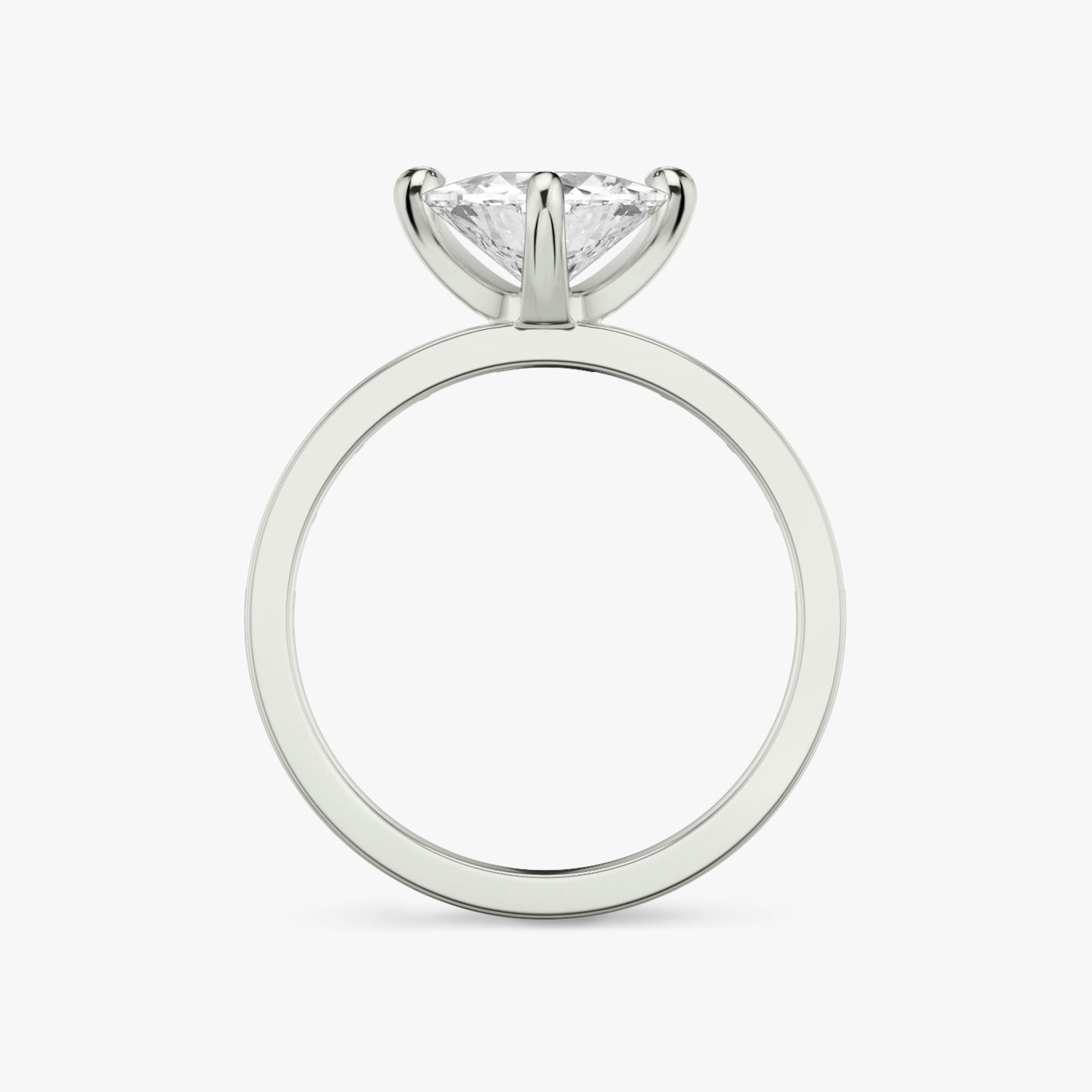 The Devotion | Trillion | 18k | White Gold | bandAccent: Pavé | bandStoneShape: Baguette | bandStoneStyle: original | diamondOrientation: vertical | caratWeight: other